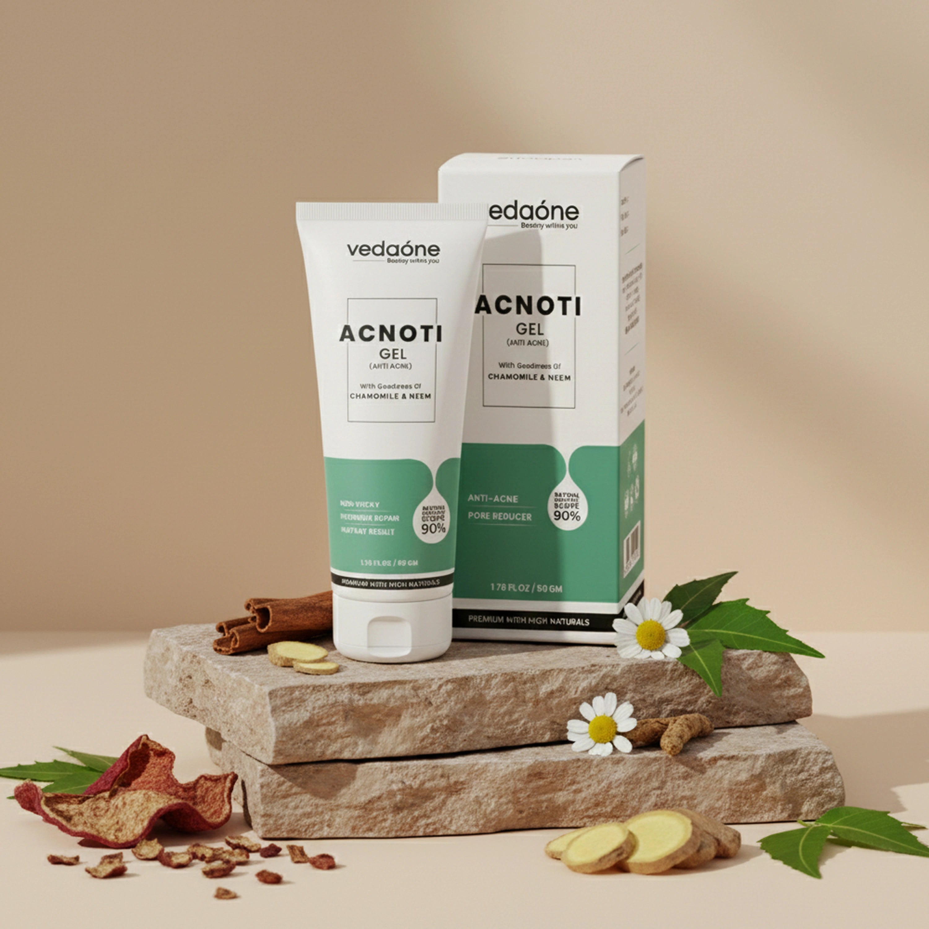 VedaOne Acnoti Gel (Anti-Acne) 50 g | Plant-Based, Non-Greasy Anti-Pollution Face Gel for Men & Women