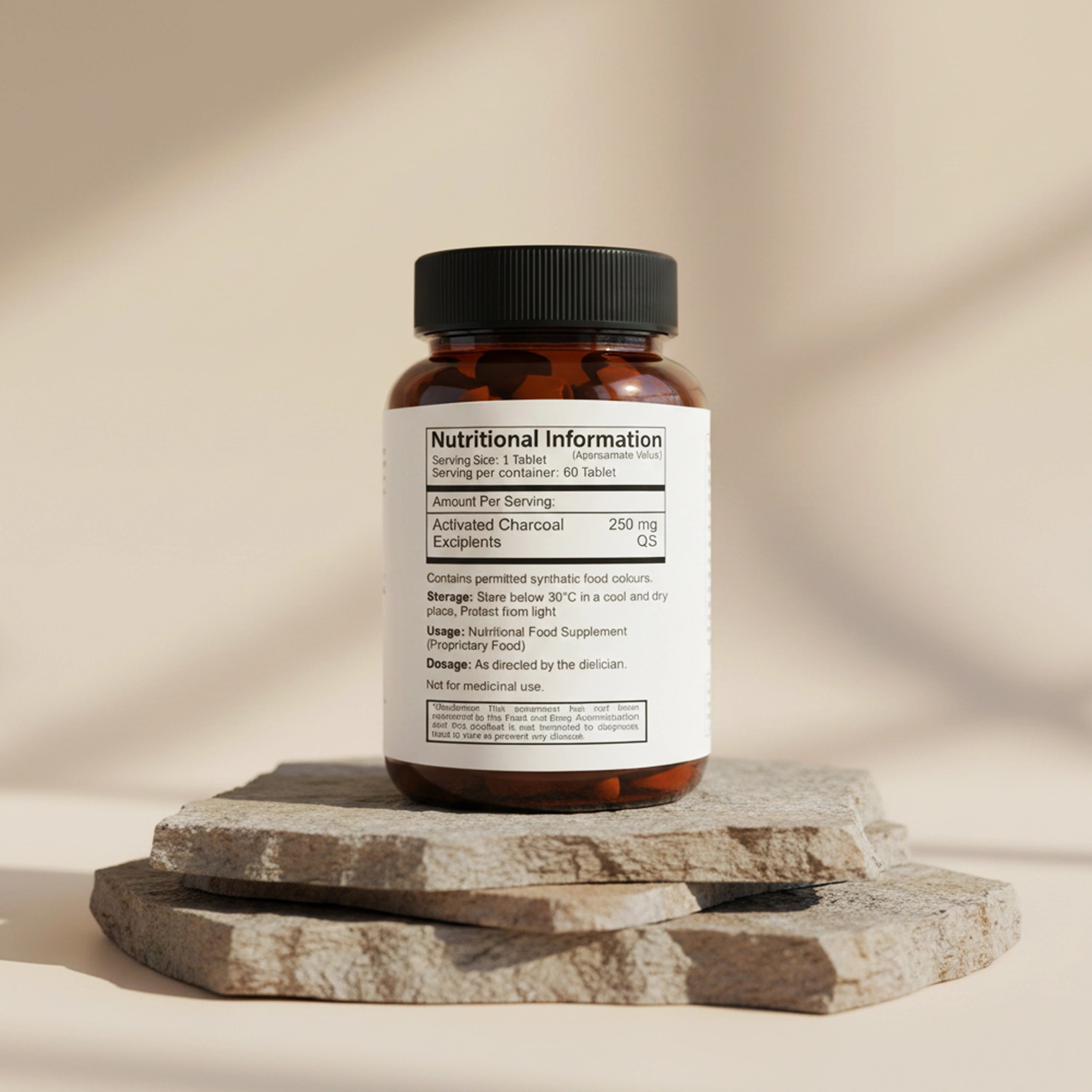 Vedaone Actived Charcoal Tablets 60 Tablets | Digestive Support & Daily Detox Care