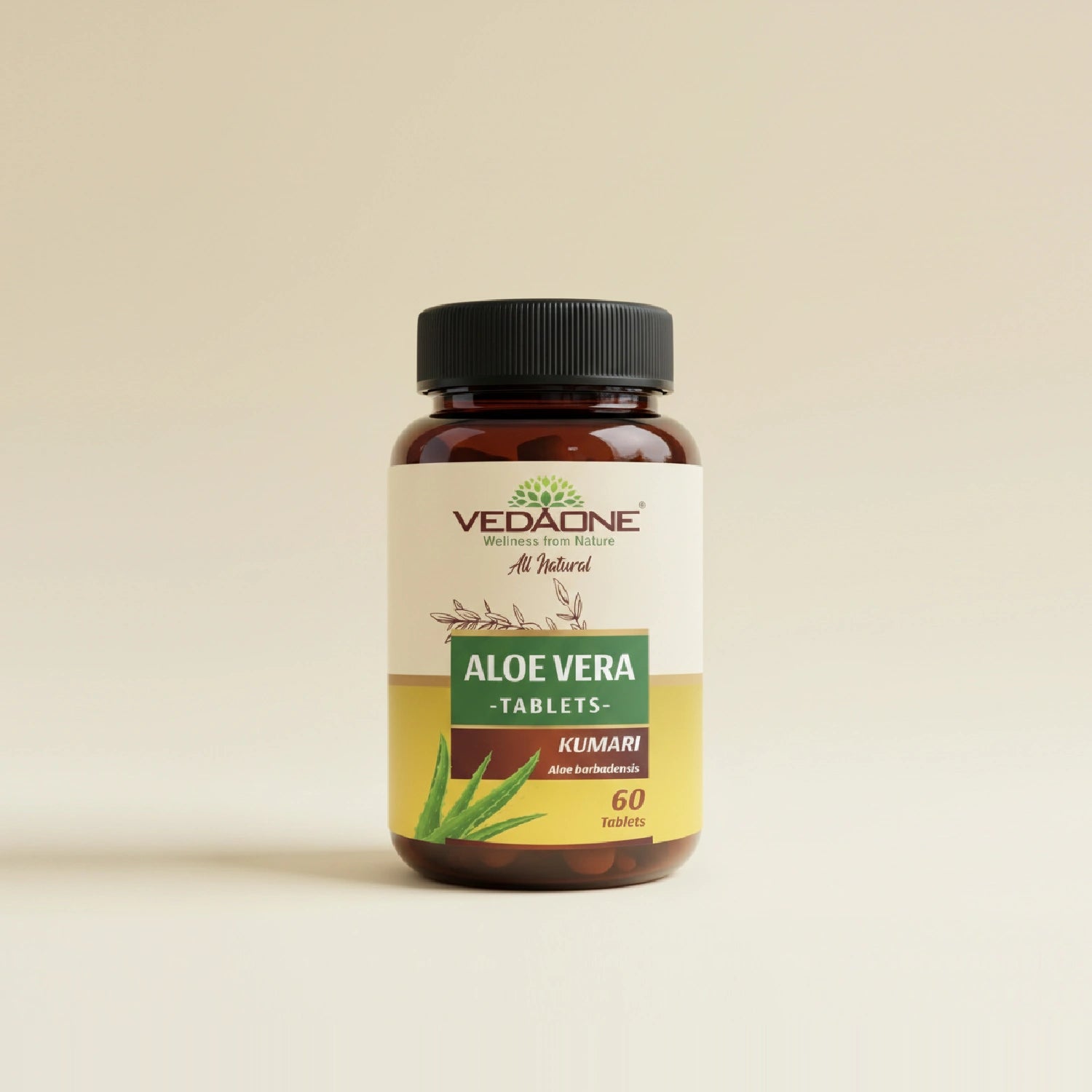 Vedaone Aloe Vera 750mg Tablets – Daily Detox, Digestion & Immunity Support | 60 Tablets