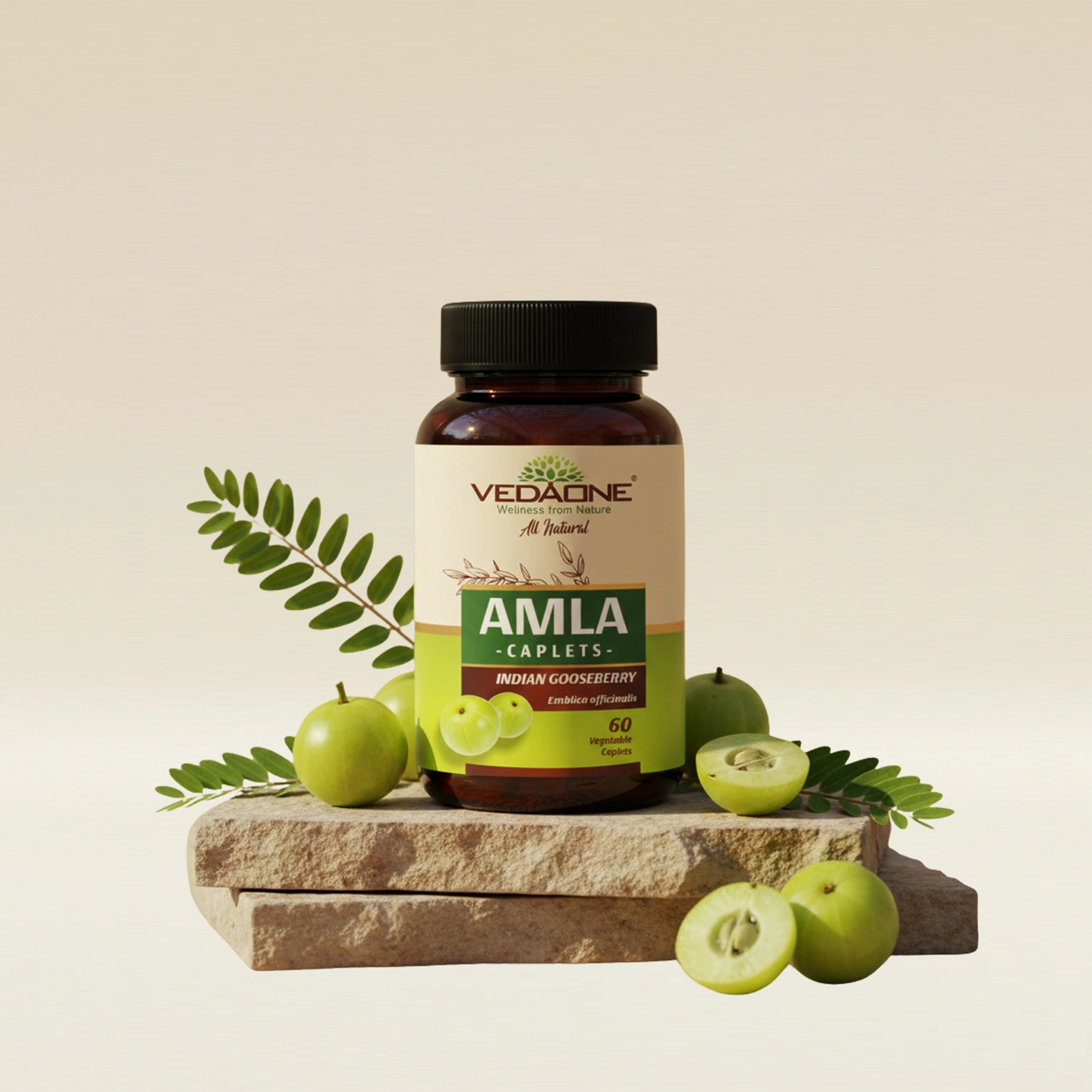 Vedaone Amla 60 Caplets | Natural Antioxidant, Immunity & Digestive Wellness Support