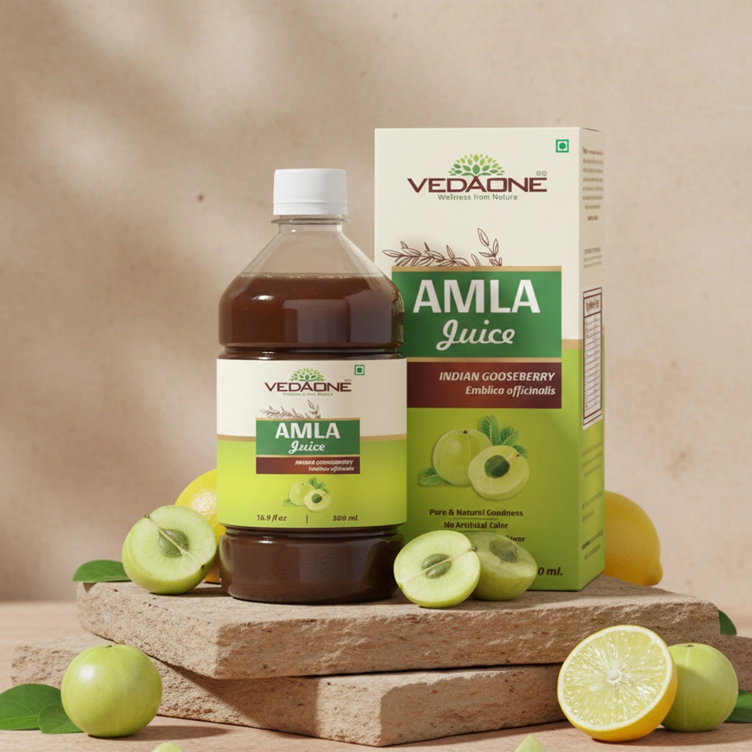 Vedaone Amla Juice with Lemon 500 ml | Herbal Juice with Amla for Daily Wellness & Vitality