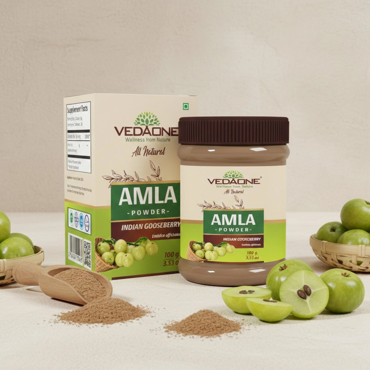 Vedaone Amla Powder 100 g | Pure Indian Gooseberry for Daily Wellness & Antioxidant Support