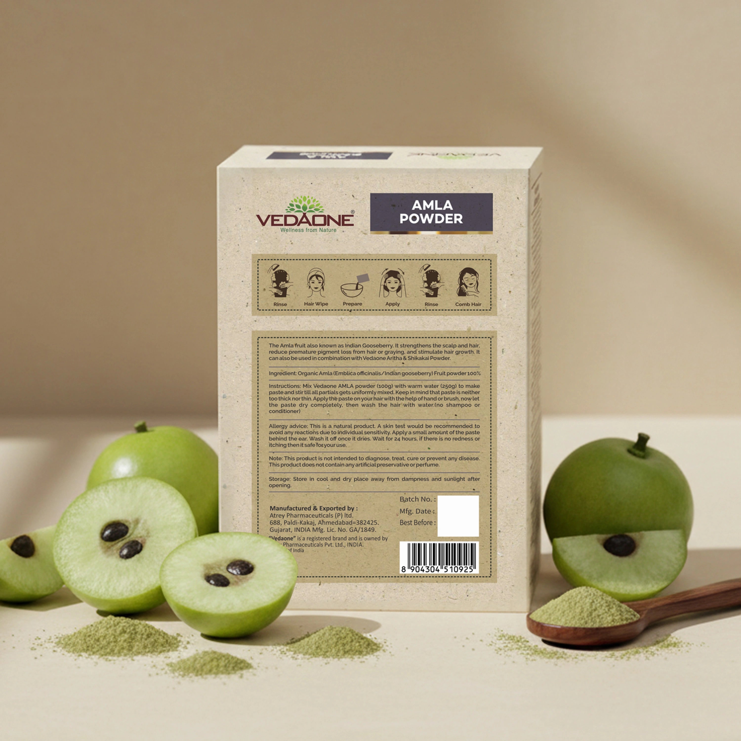Vedaone Amla Powder Hair Pack – 100 g | Natural Hair Care & Scalp Refresh Formula