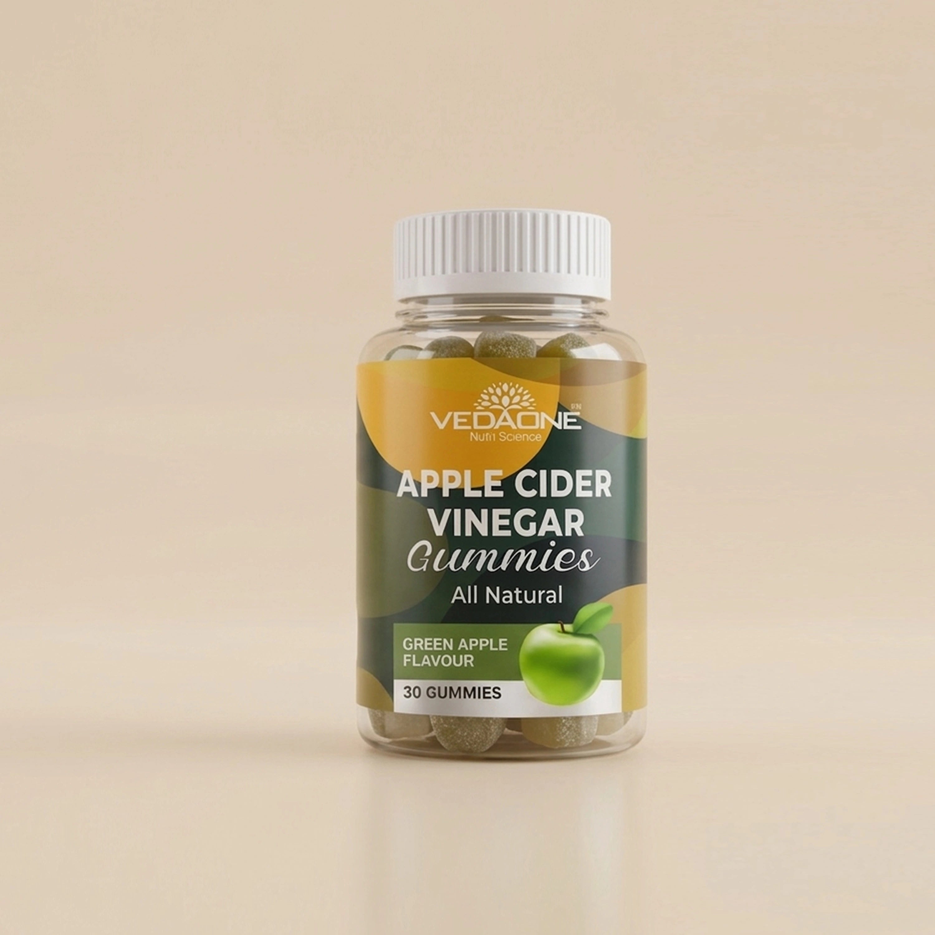 Vedaone Apple Cider Vinegar Gummies 30 Gummies | With Green Apple Flavor for Digestive & Metabolic Support