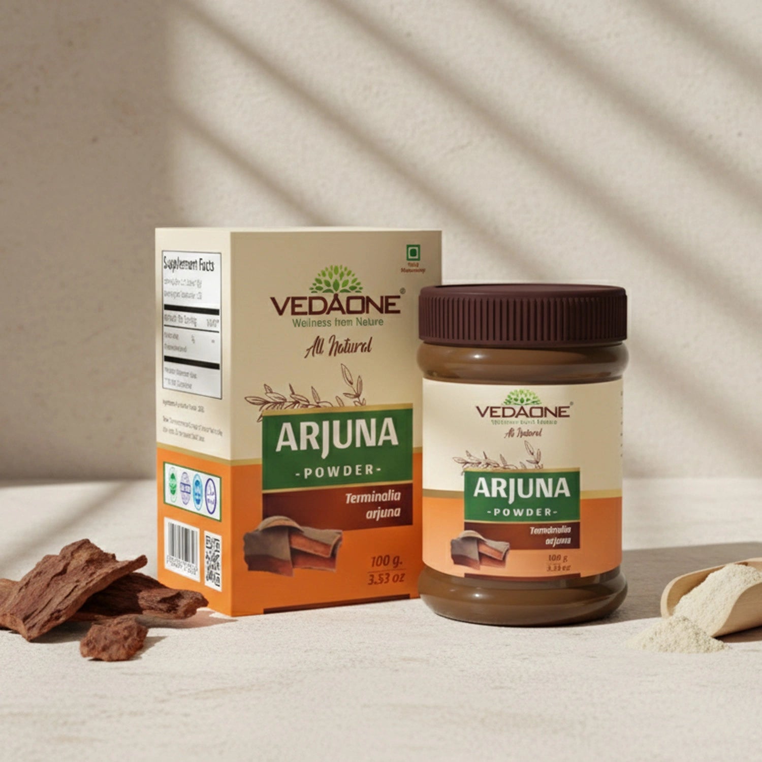 Vedaone Arjuna Powder 100 g | Pure Terminalia arjuna for Heart & Vitality Support