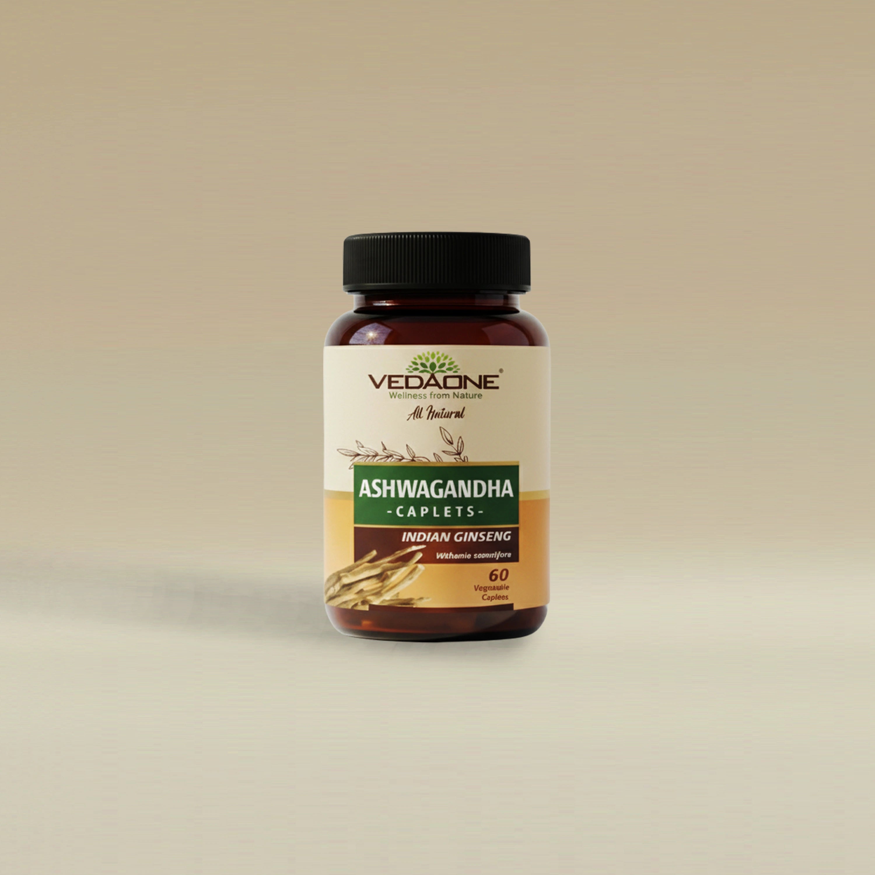 Vedaone Ashwagandha 60 Caplets | Herbal Support for Stress, Energy & Vitality