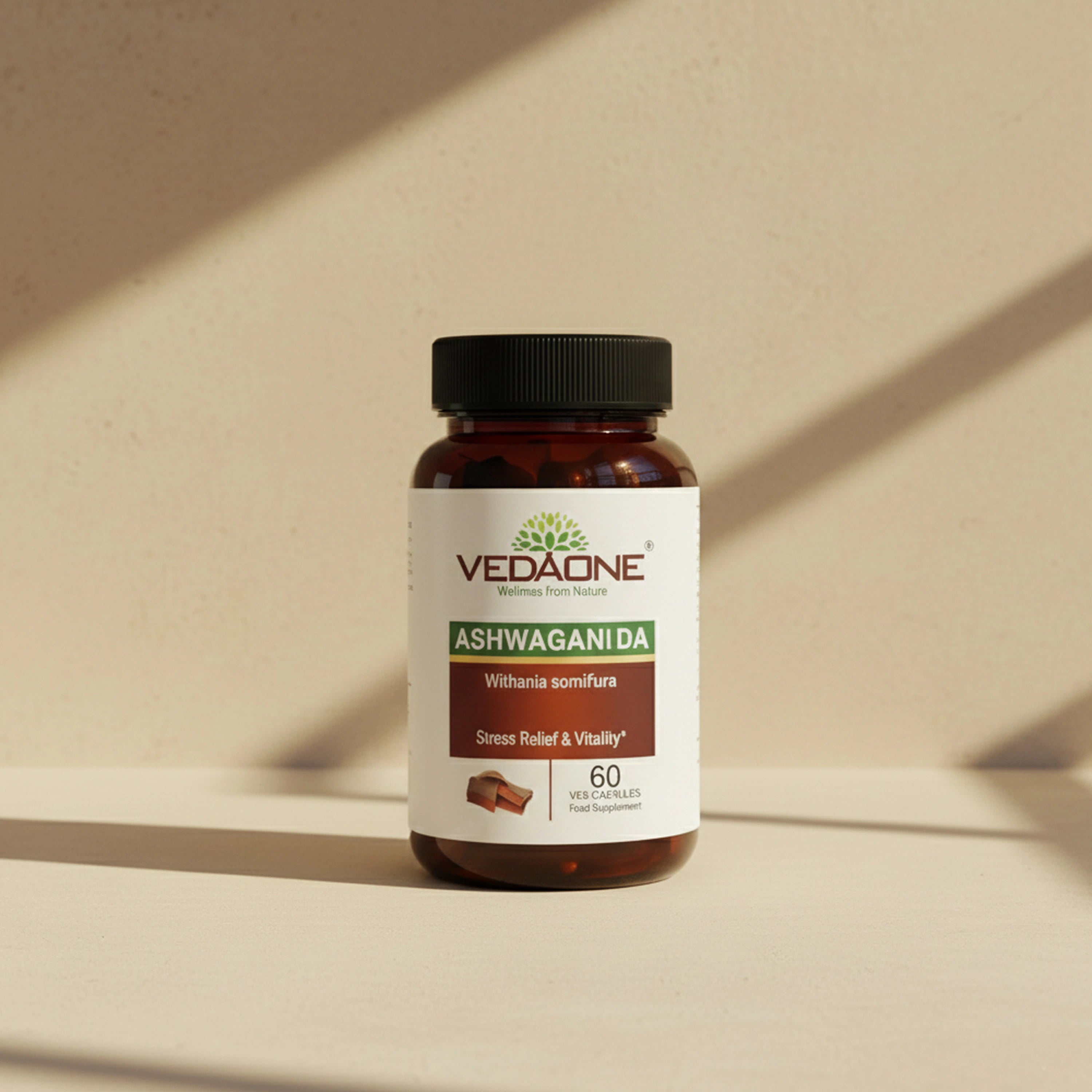 Vedaone Ashwagandha Capsules 60 Capsules | Withania somnifera for Stress Balance, Energy & Vitality