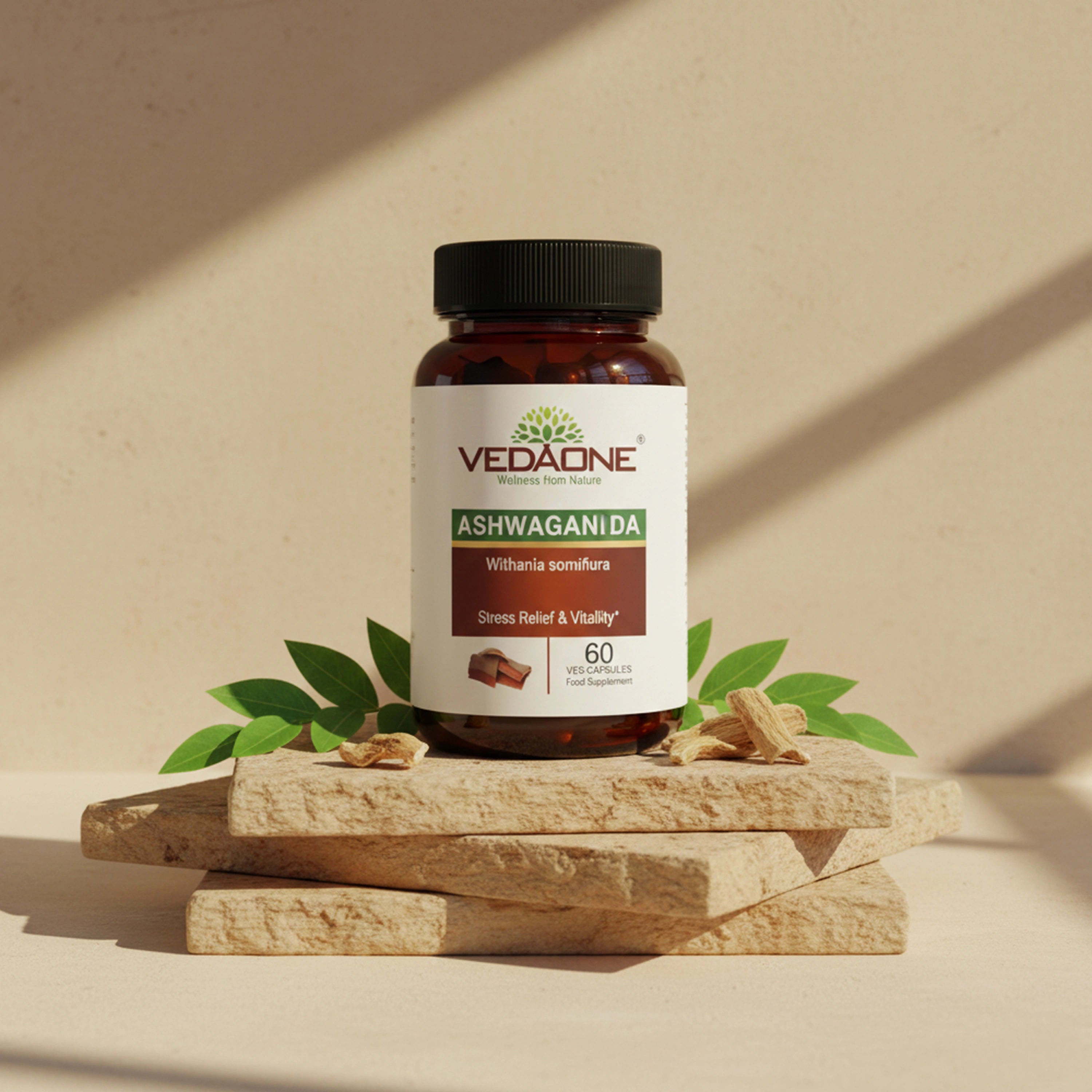 Vedaone Ashwagandha Capsules 60 Capsules | Withania somnifera for Stress Balance, Energy & Vitality