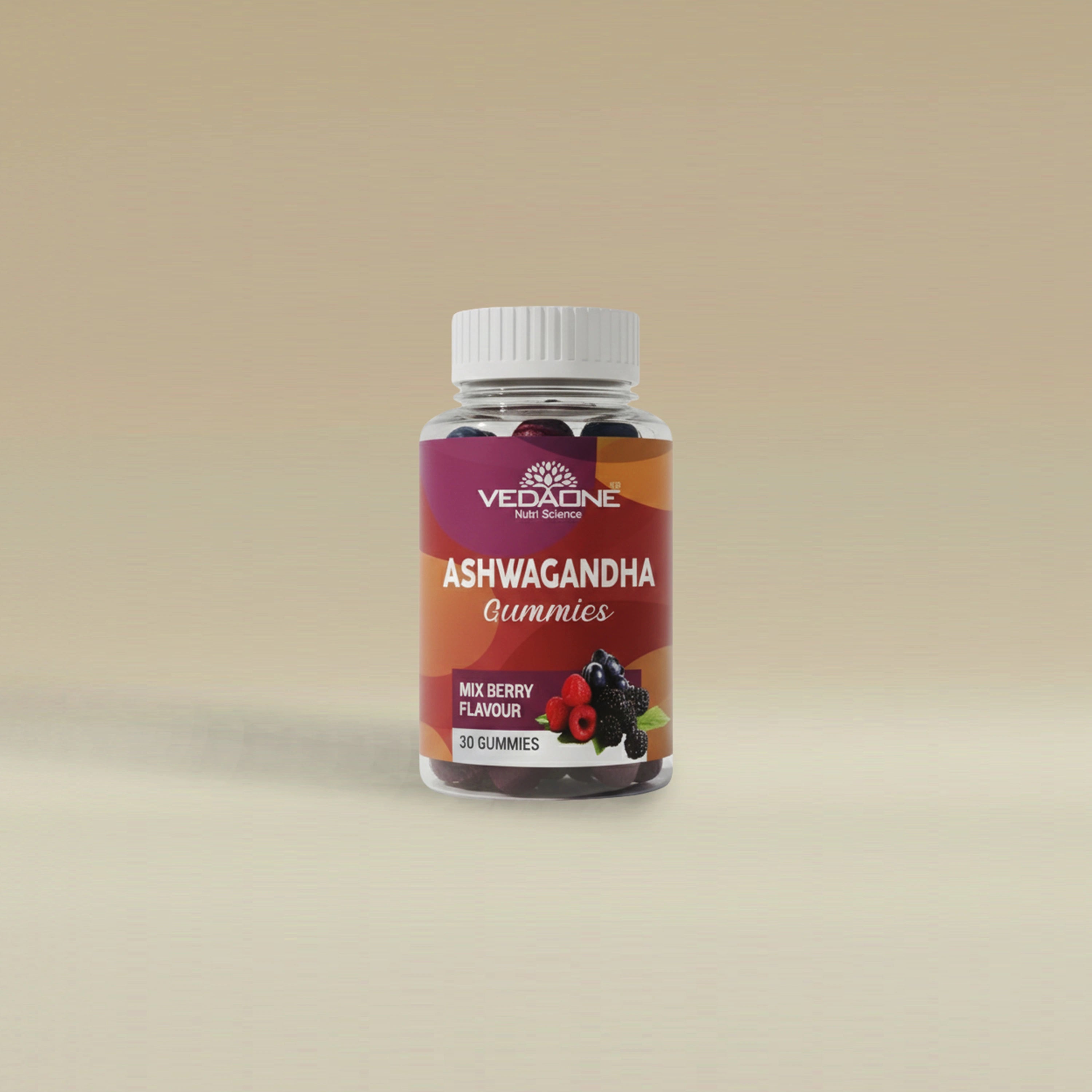 Vedaone Ashwagandha Gummies 30 Gummies | Mixed Berry Flavor for Stress Support & Daily Wellness