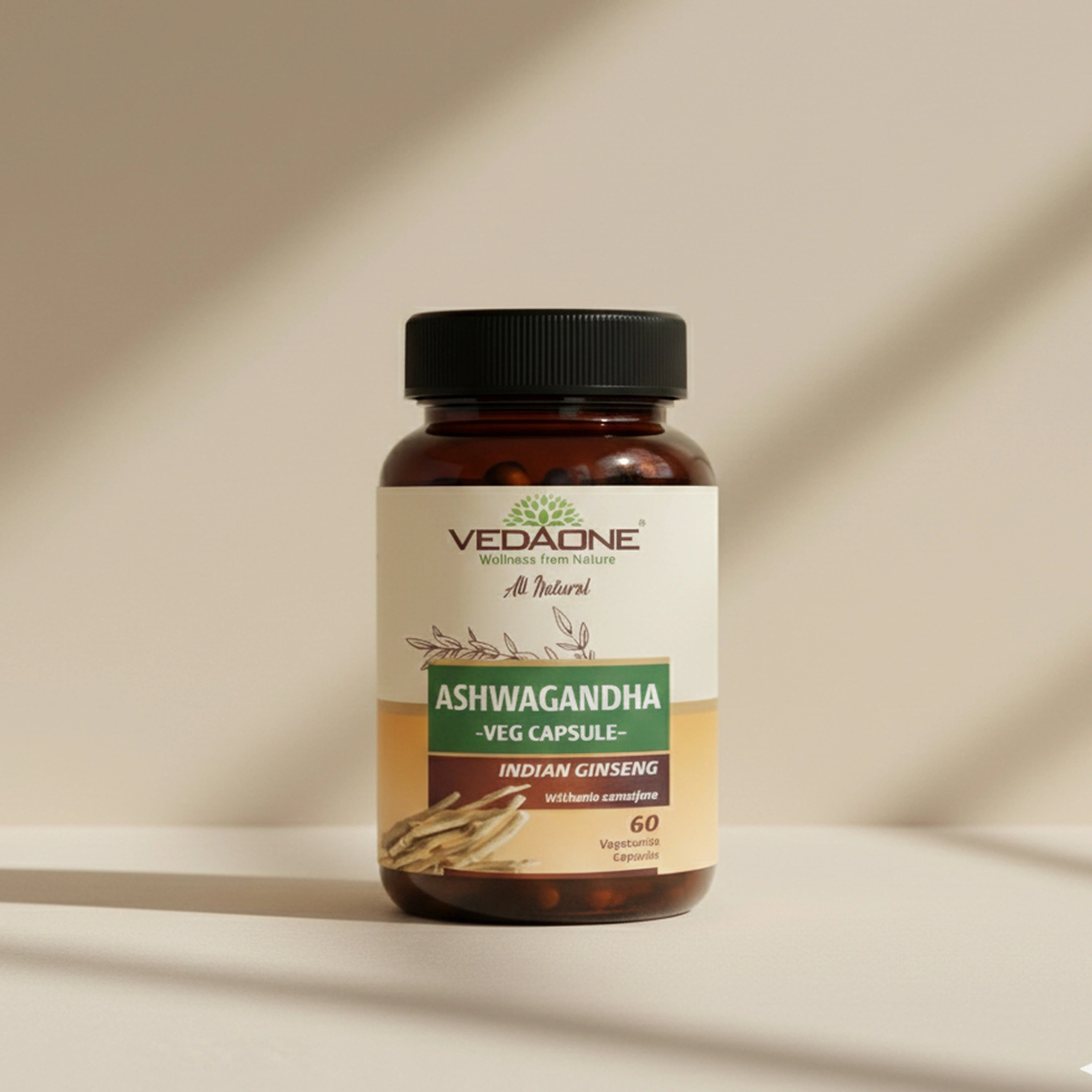 Vedaone Ashwagandha Capsules – 60 Capsules | Natural Stress Support & Daily Vitality