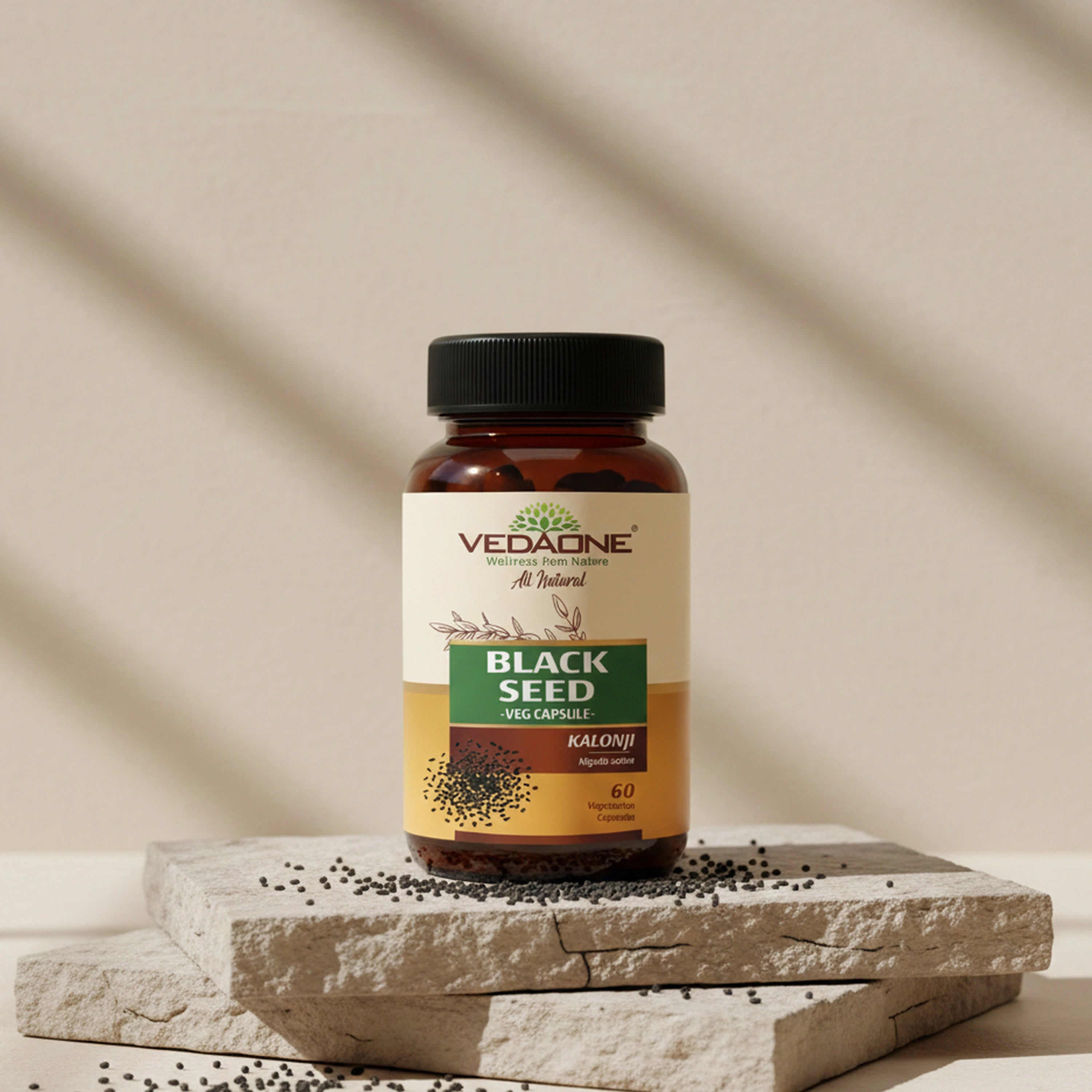 Vedaone Black Seed Capsules - 60 Capsules | Kalonji for Daily Wellness & Balance