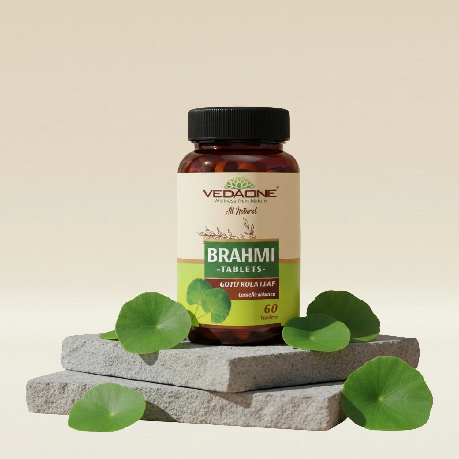 Vedaone Brahmi Tablets 750mg | Bacopa Monnieri for Memory, Focus & Brain Health – 60 Tablets