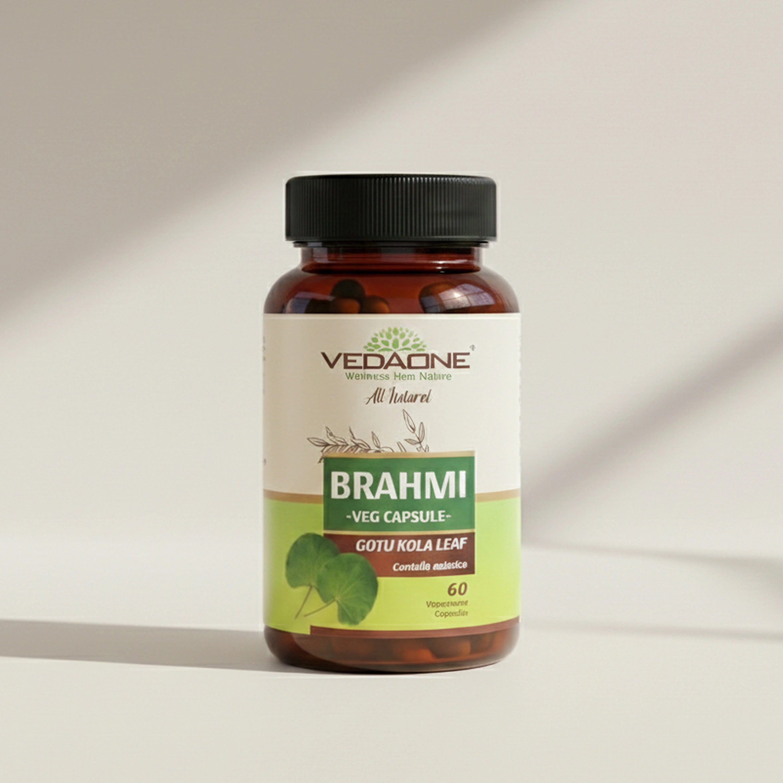 Vedaone Brahmi Capsules - 60 Capsules | Natural Brain & Mind Wellness Support