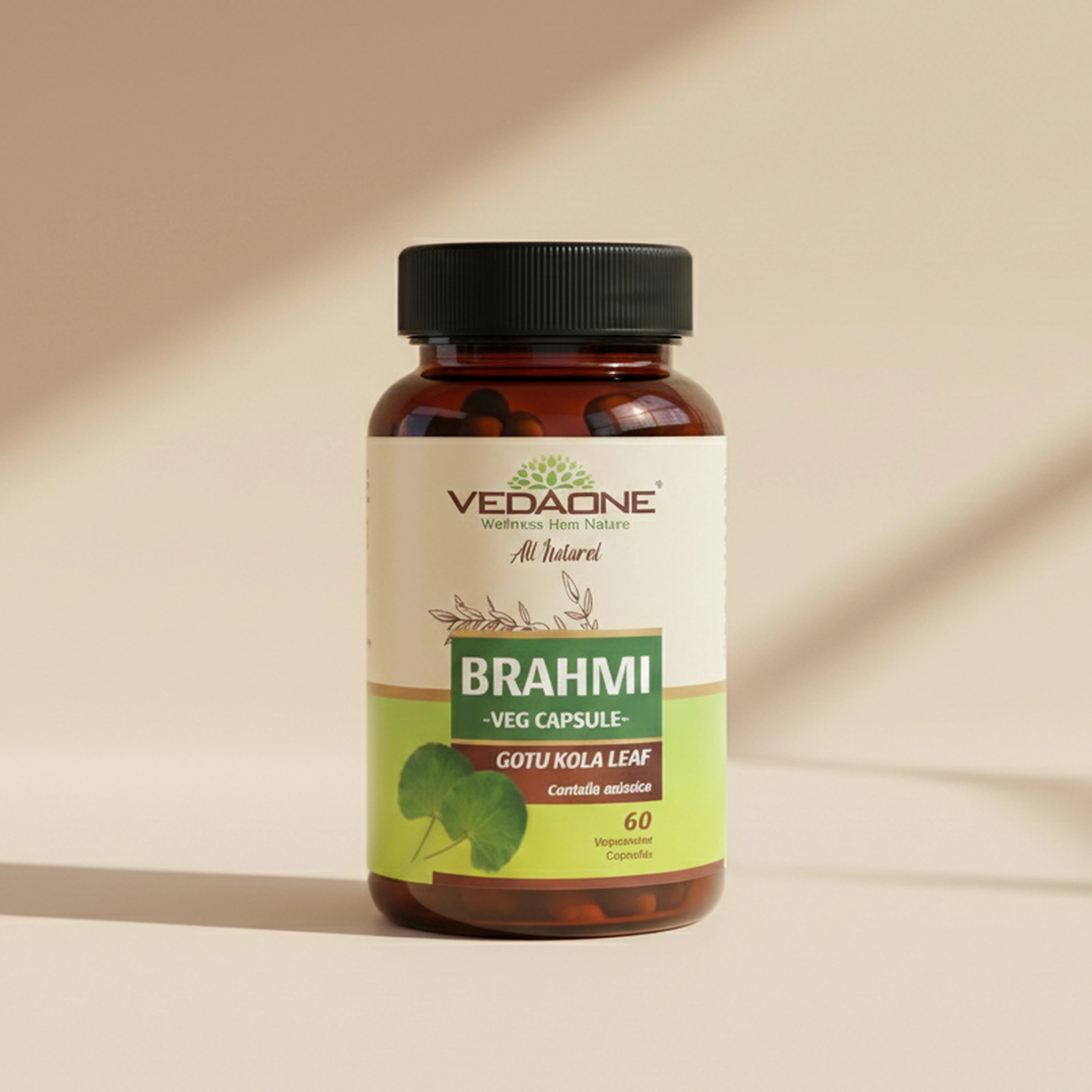 Vedaone Brahmi Capsules - 60 Capsules | Natural Brain & Mind Wellness Support