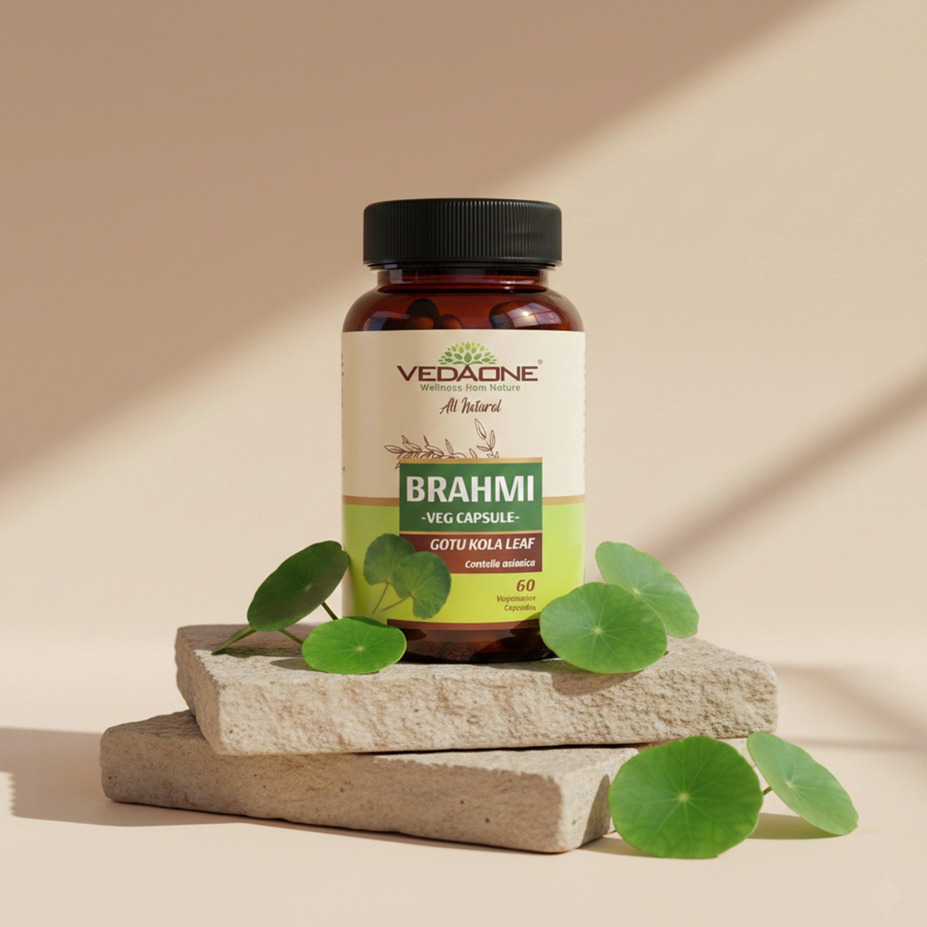 Vedaone Brahmi Capsules - 60 Capsules | Natural Brain & Mind Wellness Support