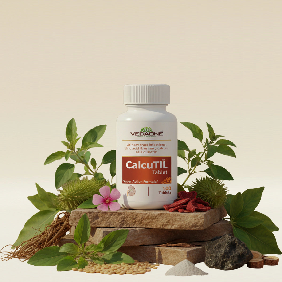 Vedaone CalcuTIL Tablets 100 Tablets | Herbal Support for Urinary Well ...