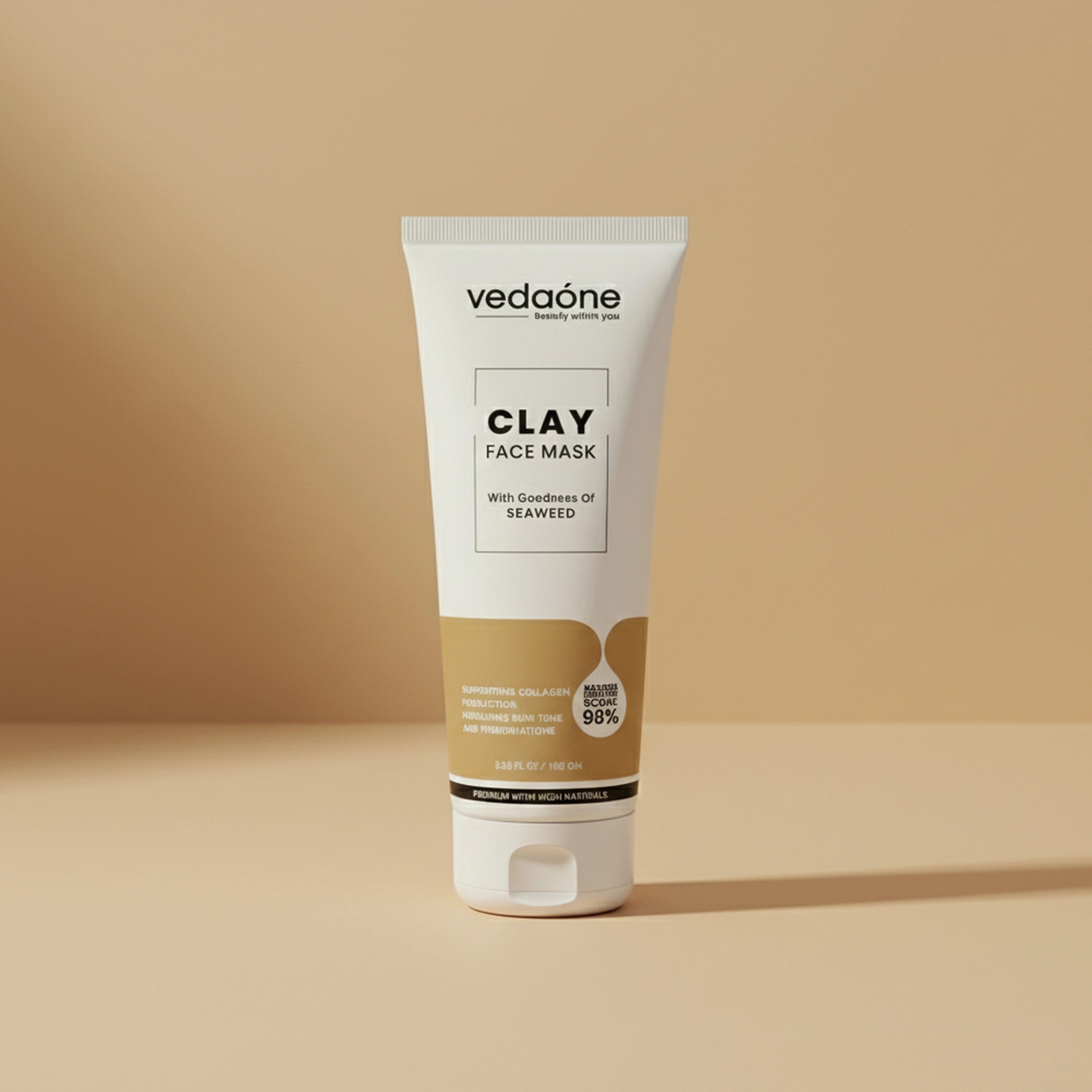 VedaOne Clay Face Mask with Seaweed 100 gm | Detoxifying & Skin-Refining Clay Mask