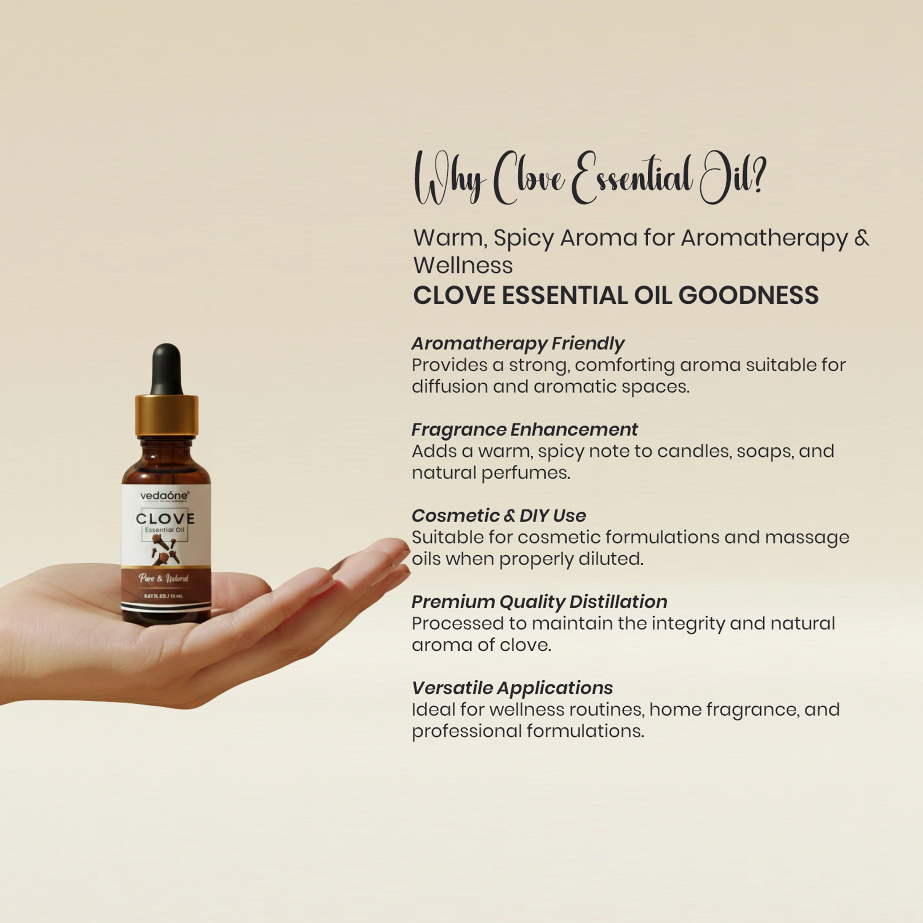 Vedaone Clove Essential Oil – 15 ml (Pure Clove Oil)