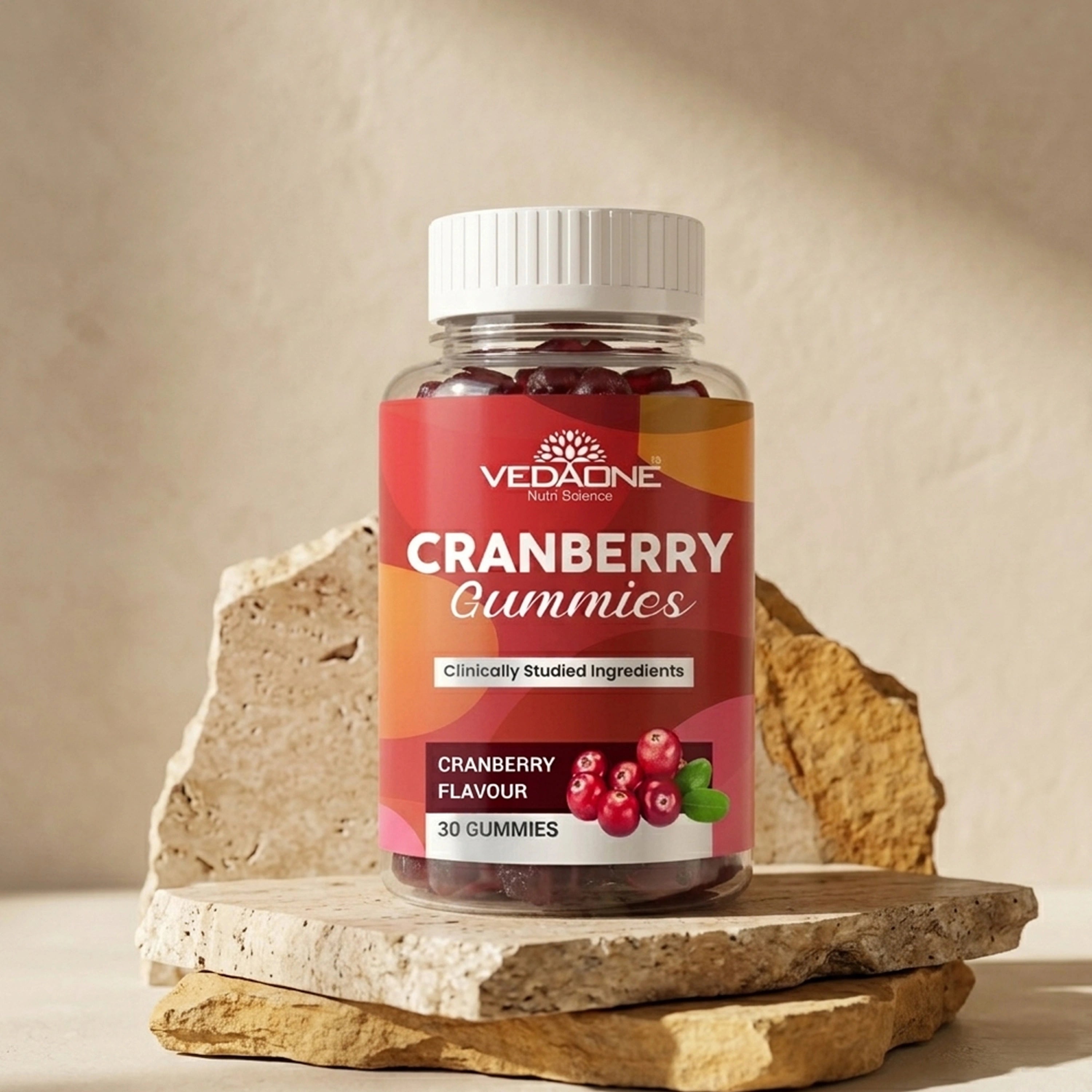 Vedaone Cranberry Gummies – 30 Gummies | Urinary Tract & Daily Wellness Support
