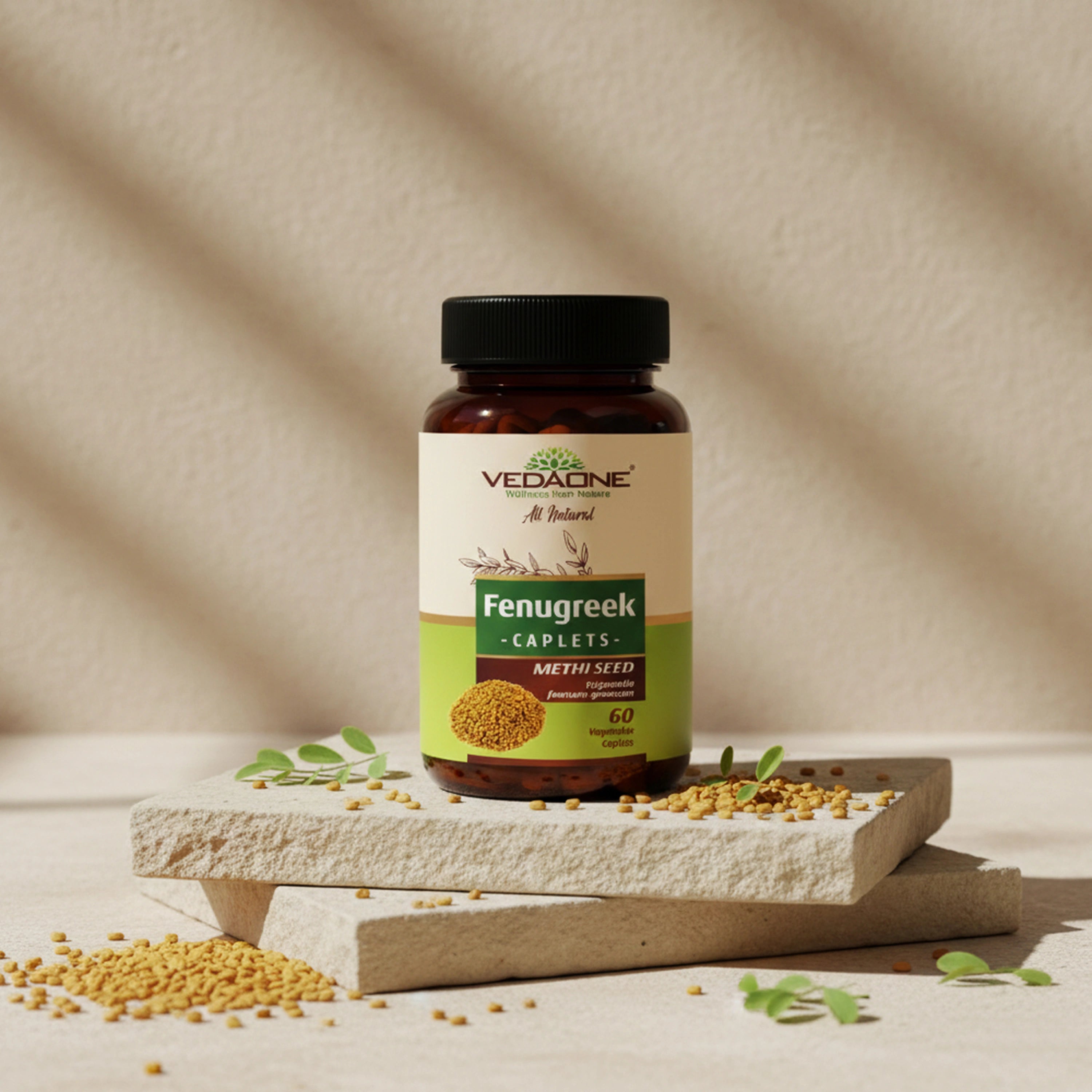 Vedaone Fenugreek 60 Caplets | Herbal Support for Metabolism, Digestion & Wellness