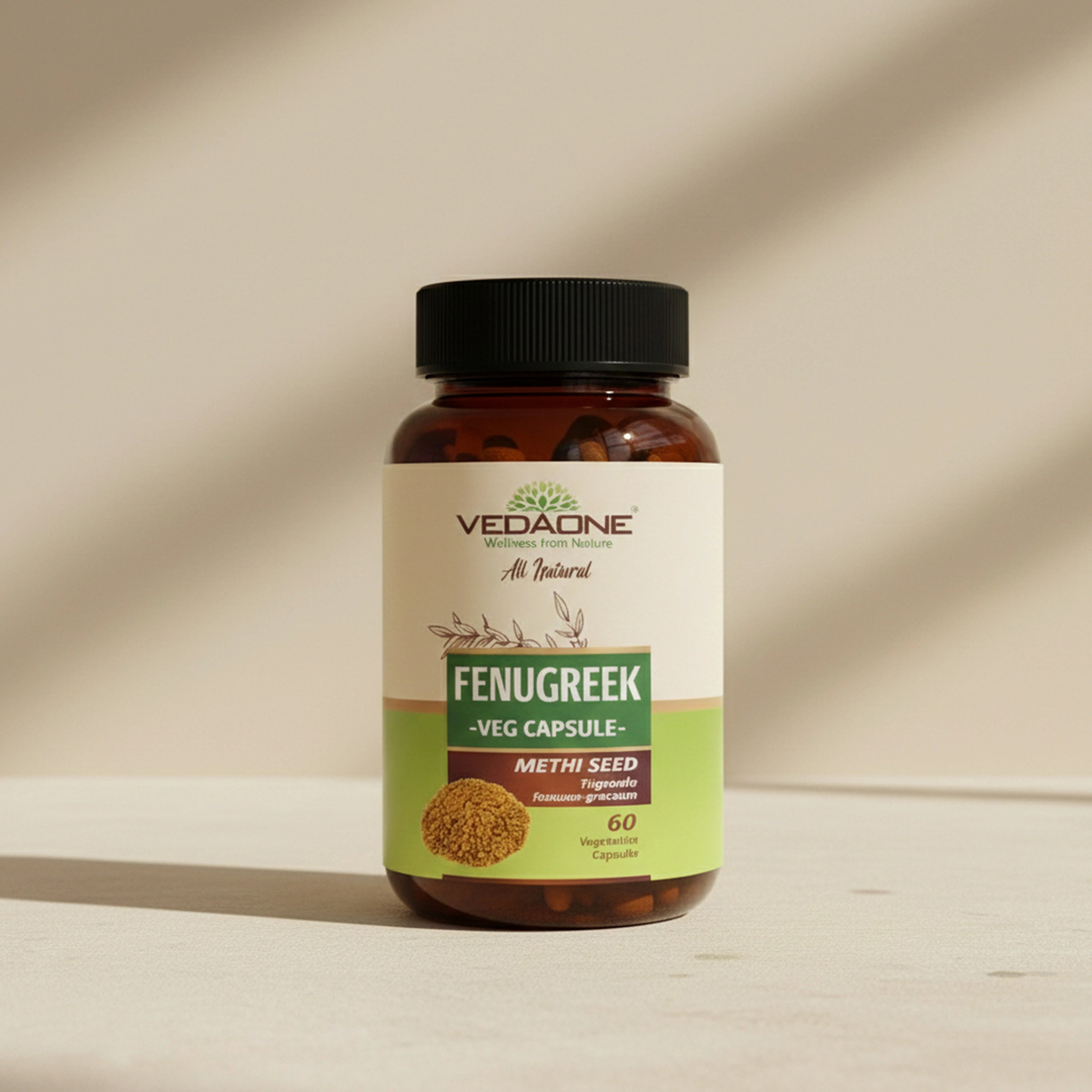Vedaone Fenugreek Capsules - 60 Capsules | Natural Digestive & Metabolic Wellness Support