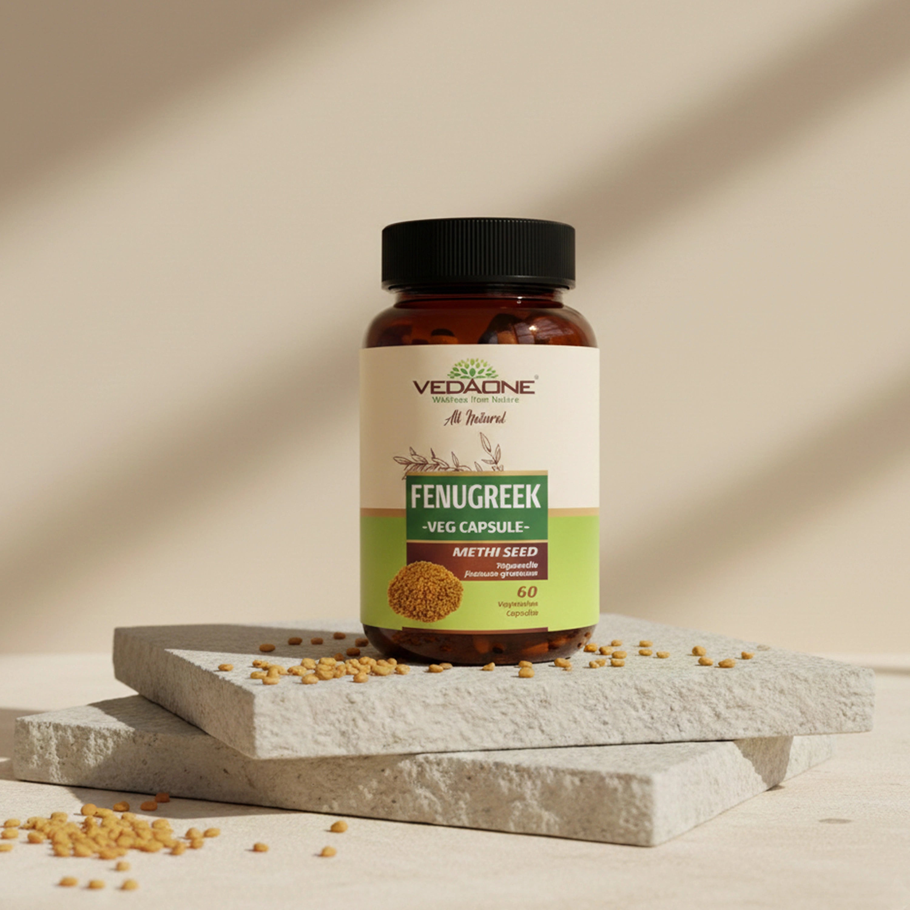 Vedaone Fenugreek Capsules - 60 Capsules | Natural Digestive & Metabolic Wellness Support