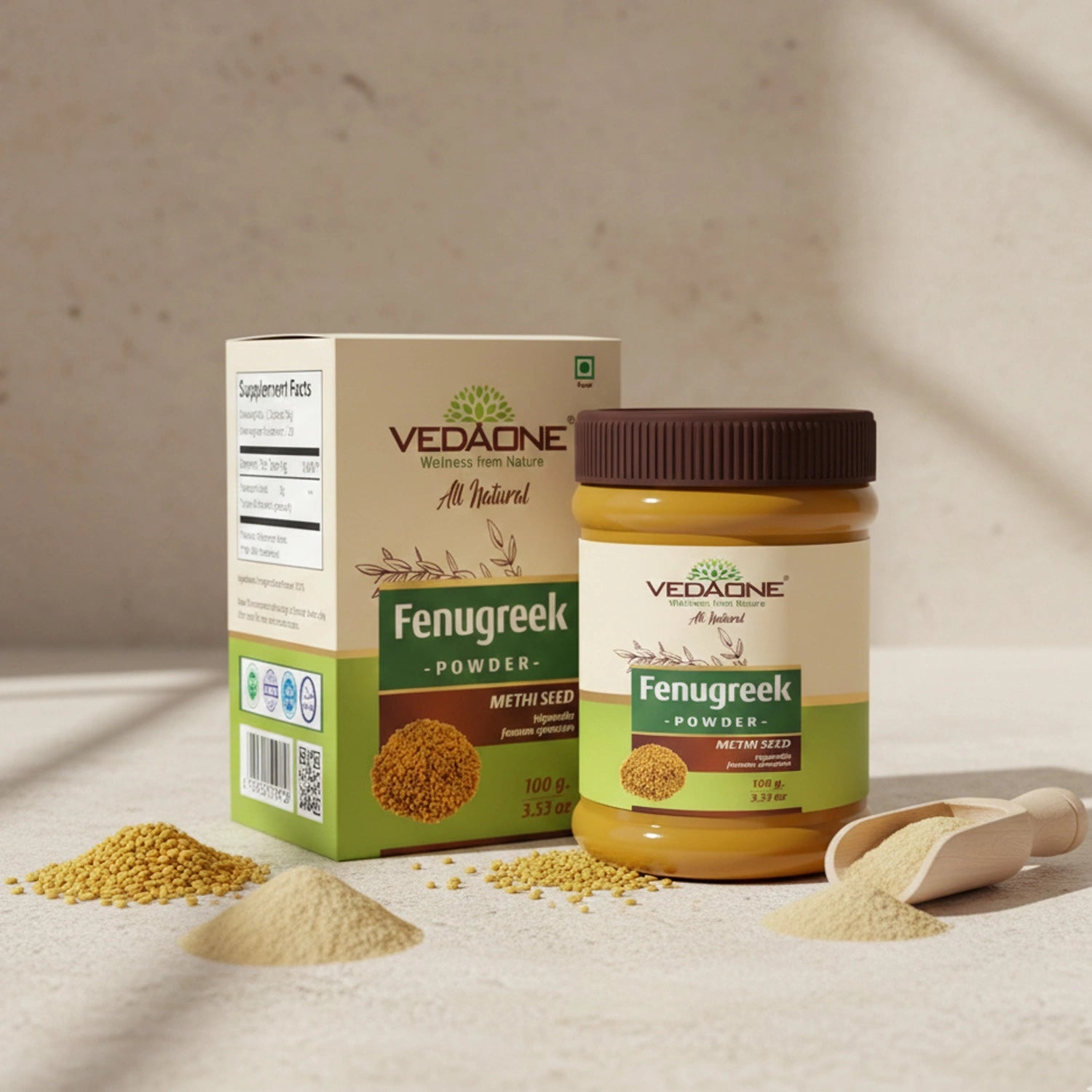 Vedaone Fenugreek (Methi) Powder 100 g | Pure Trigonella foenum-graecum for Daily Wellness