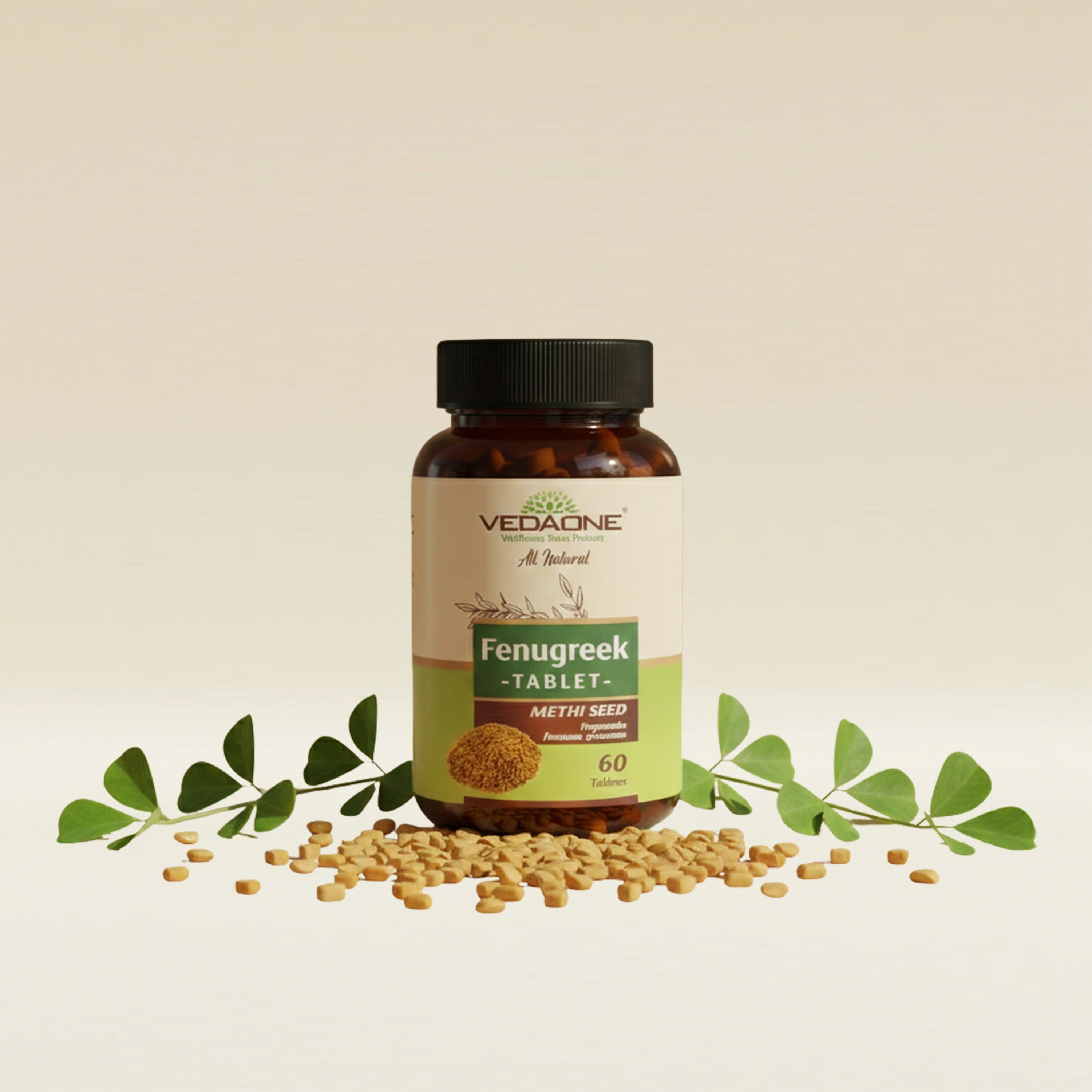 Vedaone Fenugreek (Methi) Tablets 750mg – Natural Support for Digestion, Sugar Balance & Metabolism