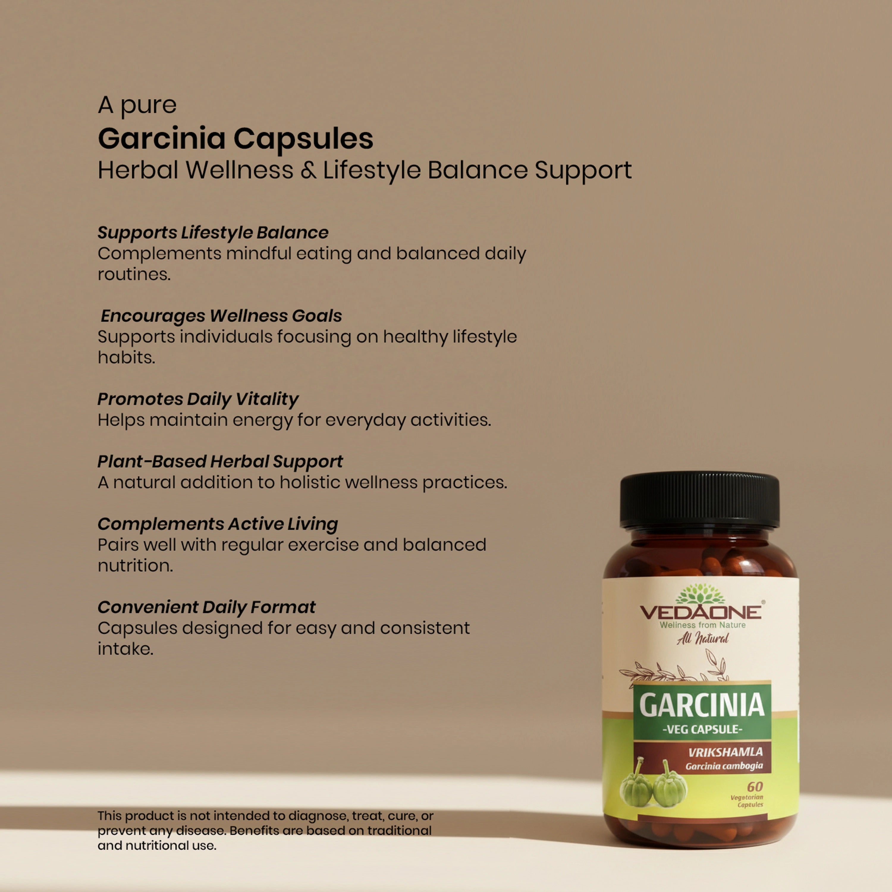 Vedaone Garcinia Capsules – 60 Capsules | Herbal Wellness & Lifestyle Balance Support