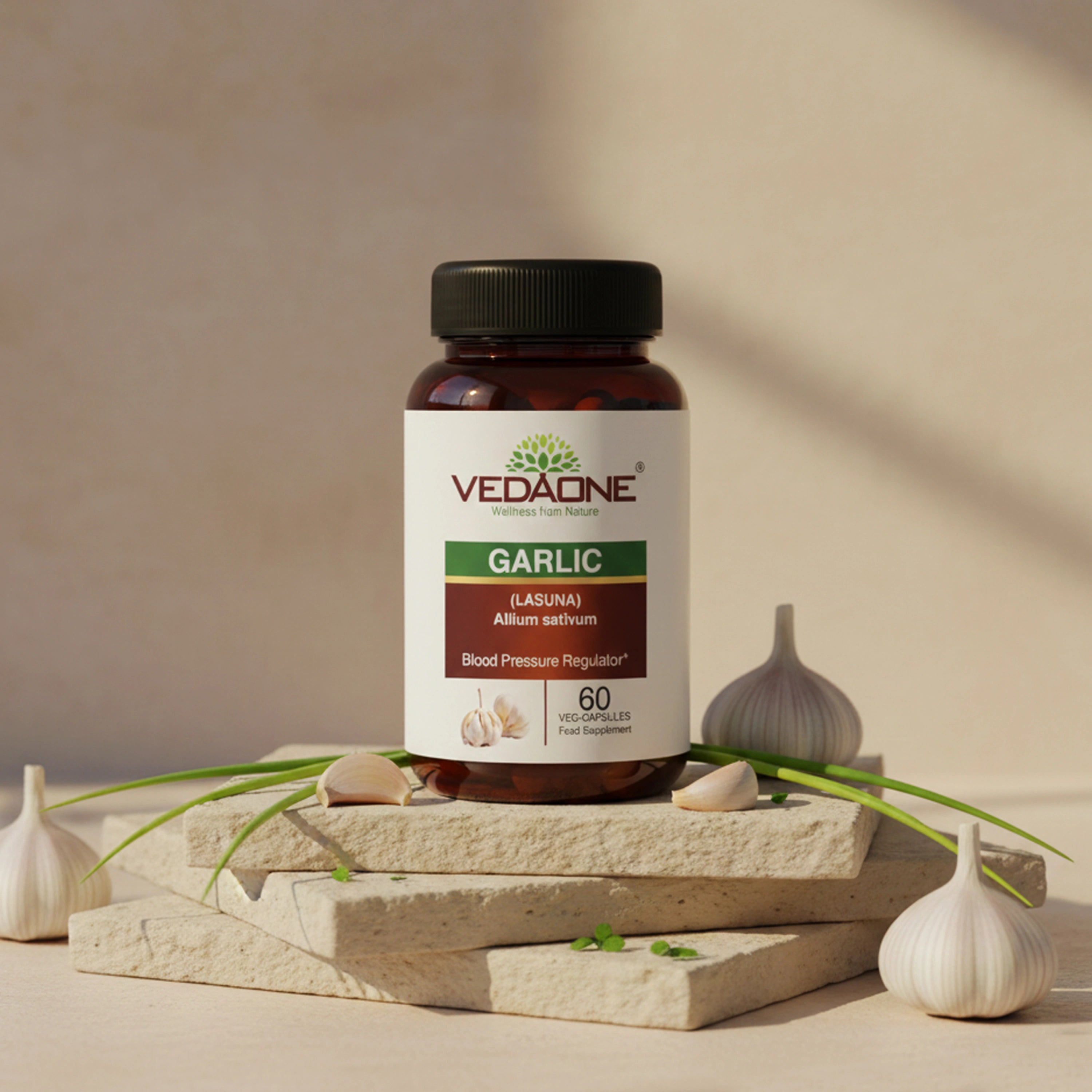 Vedaone Garlic Capsules 60 Capsules | Allium sativum for Heart, Immunity & Circulatory Wellness