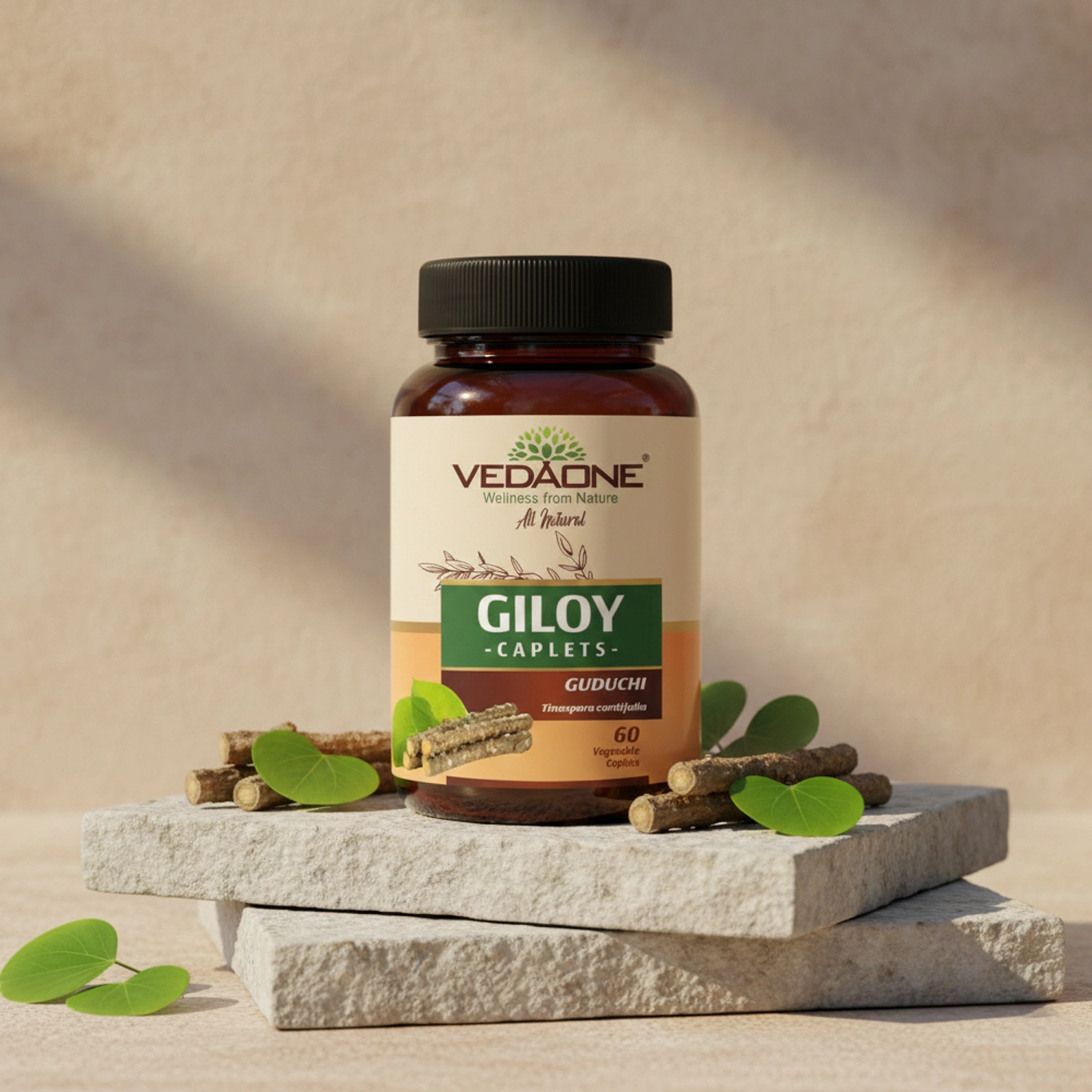 Vedaone Giloy 60 Caplets | Herbal Support for Immunity, Vitality & Wellness