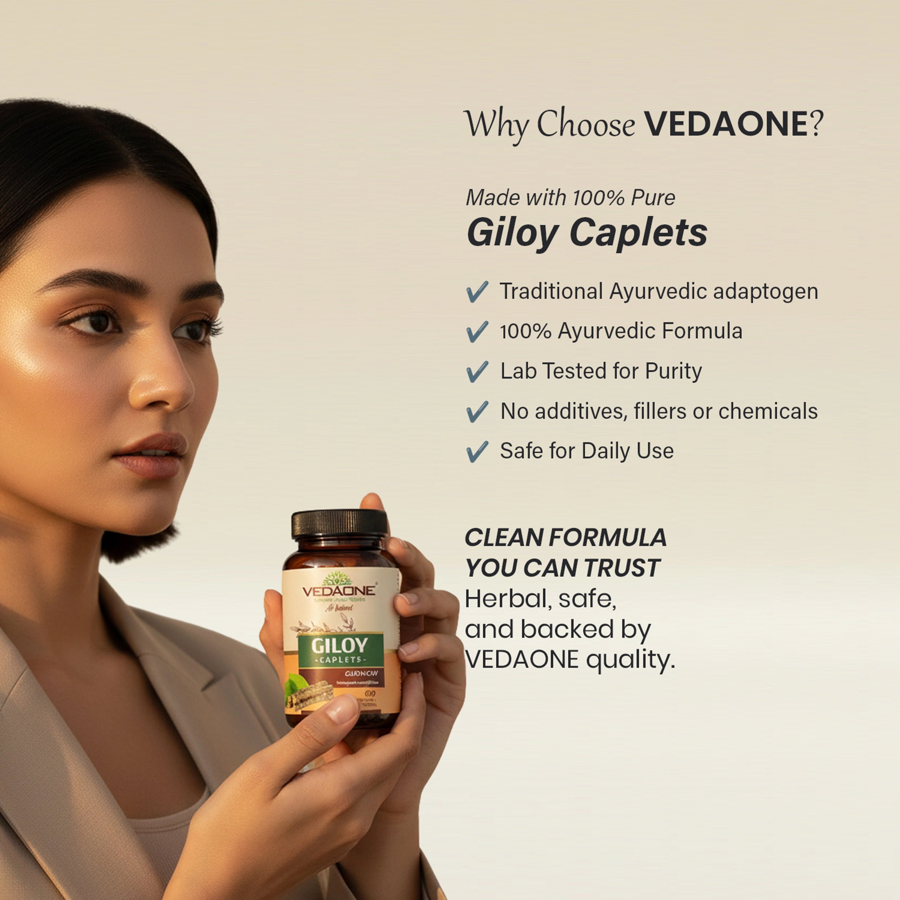 Vedaone Giloy 60 Caplets | Herbal Support for Immunity, Vitality & Wellness