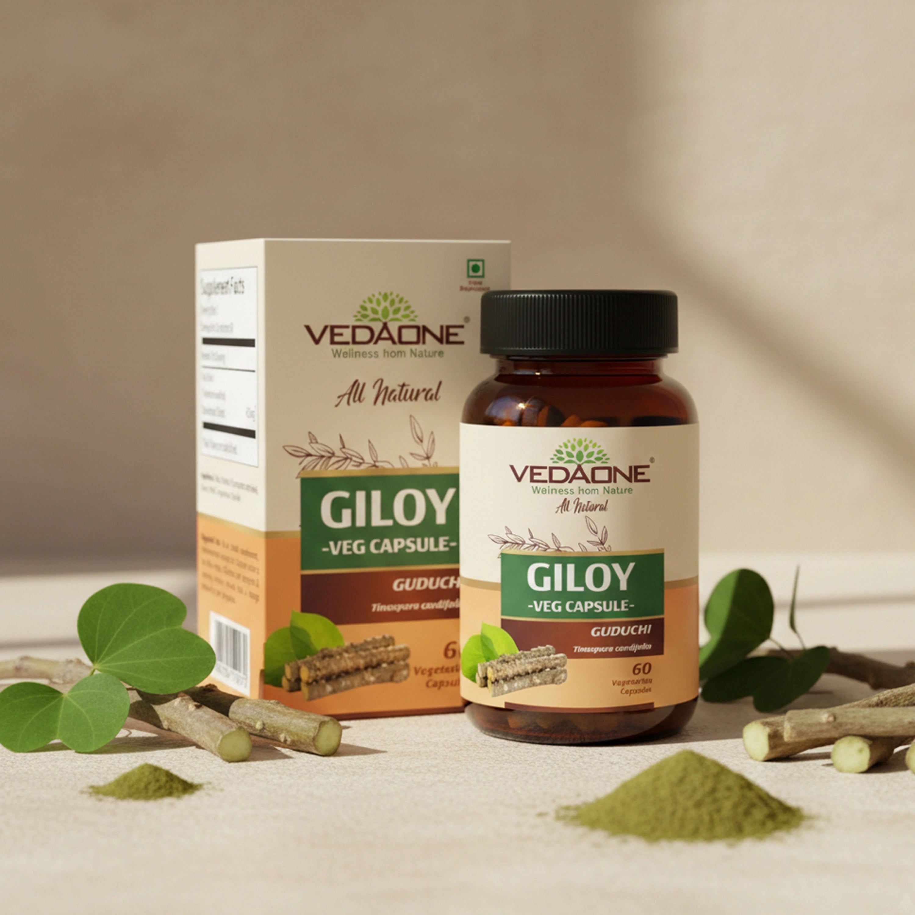 Vedaone Giloy Capsules 60 Capsules – Herbal Giloy Supplement for Daily Immunity & Wellness Support
