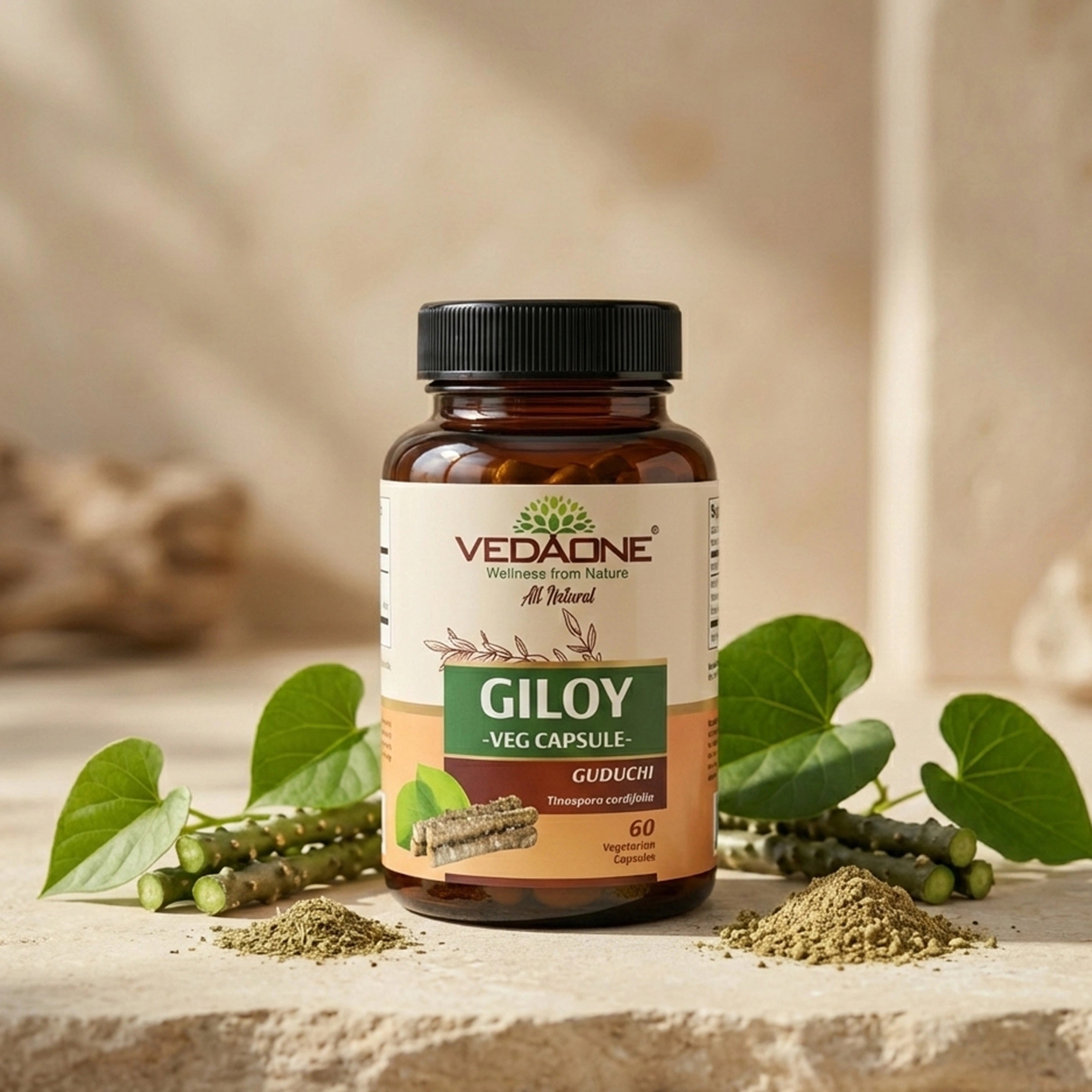Vedaone Giloy Capsules 60 Capsules – Herbal Giloy Supplement for Daily Immunity & Wellness Support