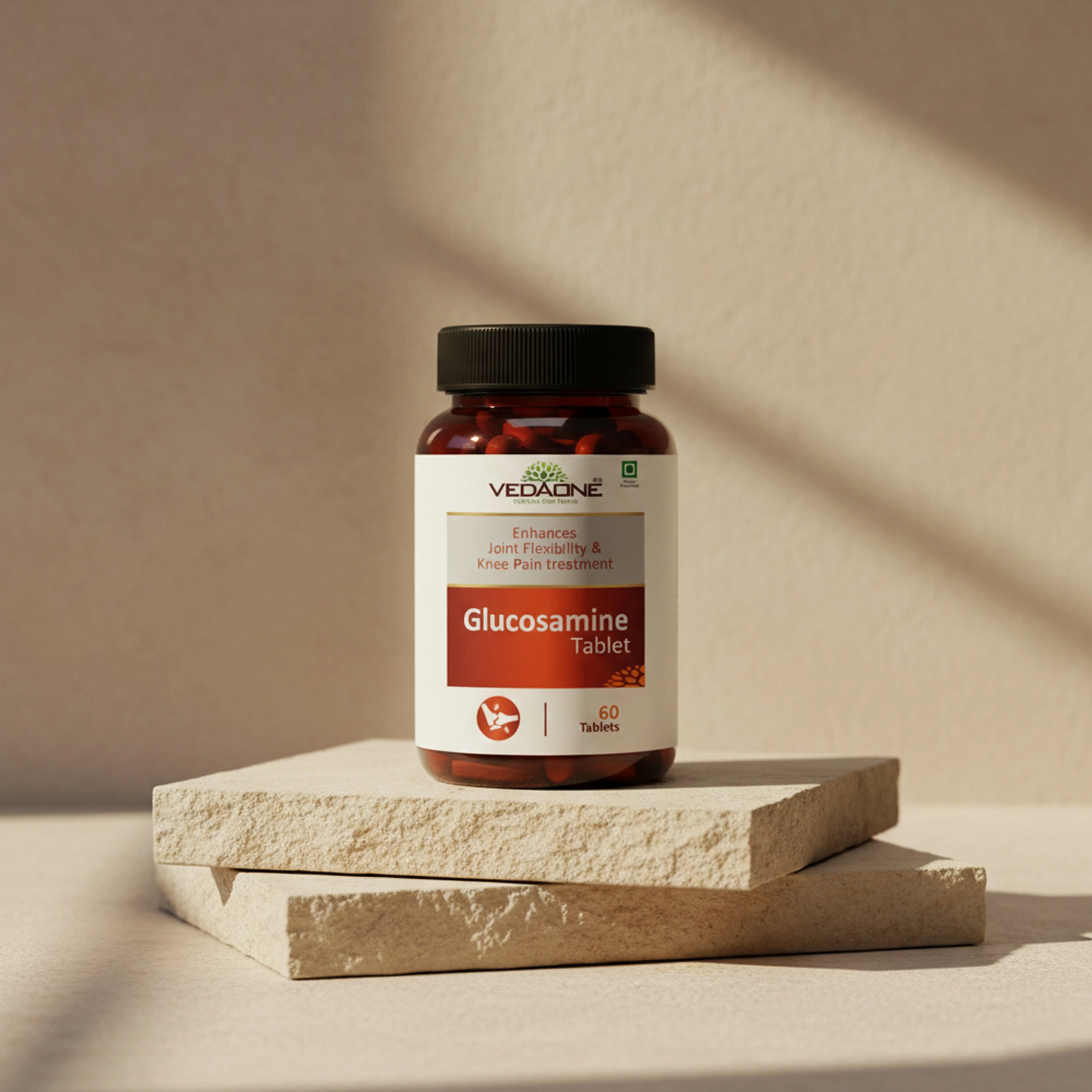 Vedaone Glucosamine Tablet 60 Tablets | Glucosamine HCl for Joint Mobility, Flexibility & Cartilage Support