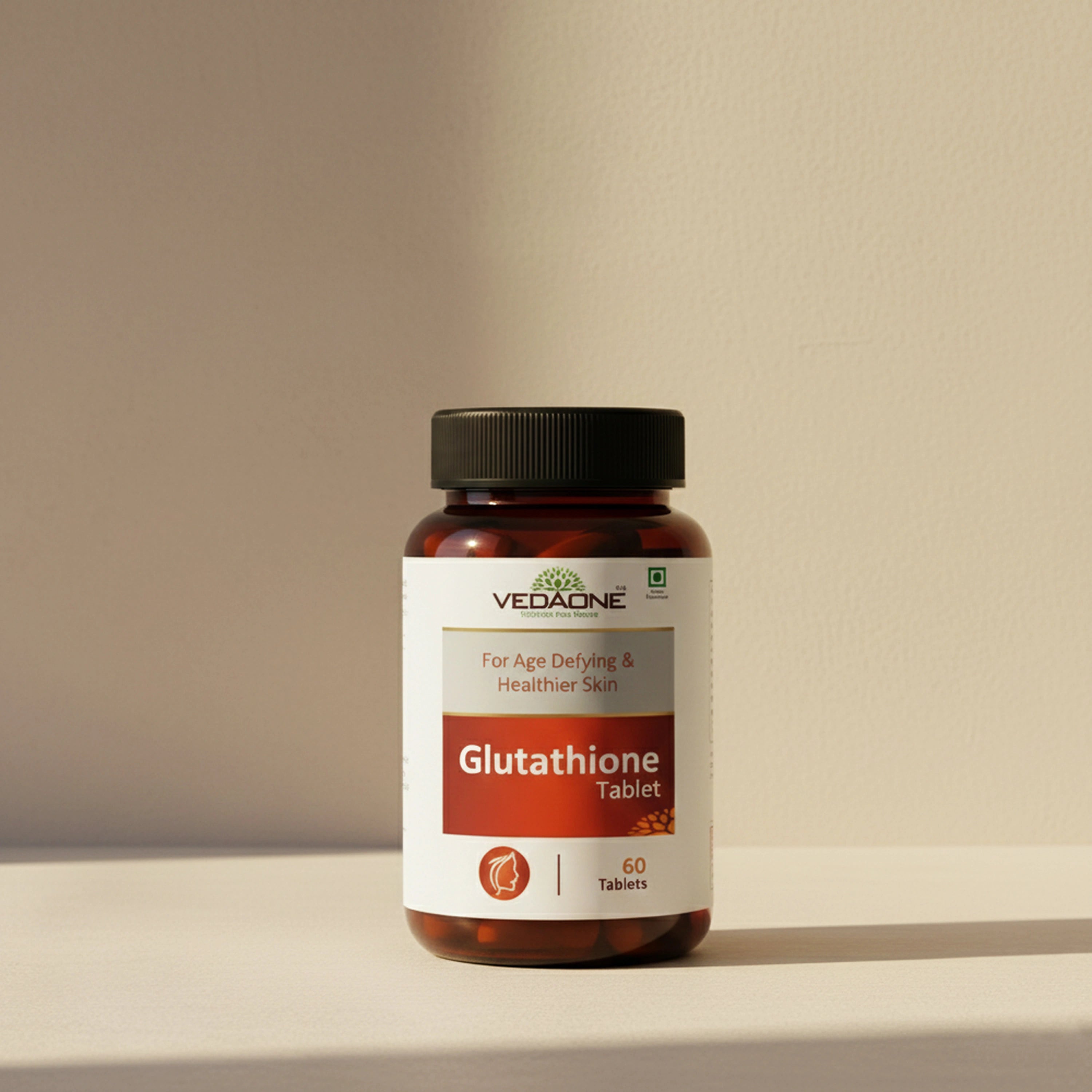 Vedaone Glutathione Tablet 60 Tablets | L-Glutathione for Antioxidant Support & Skin Health