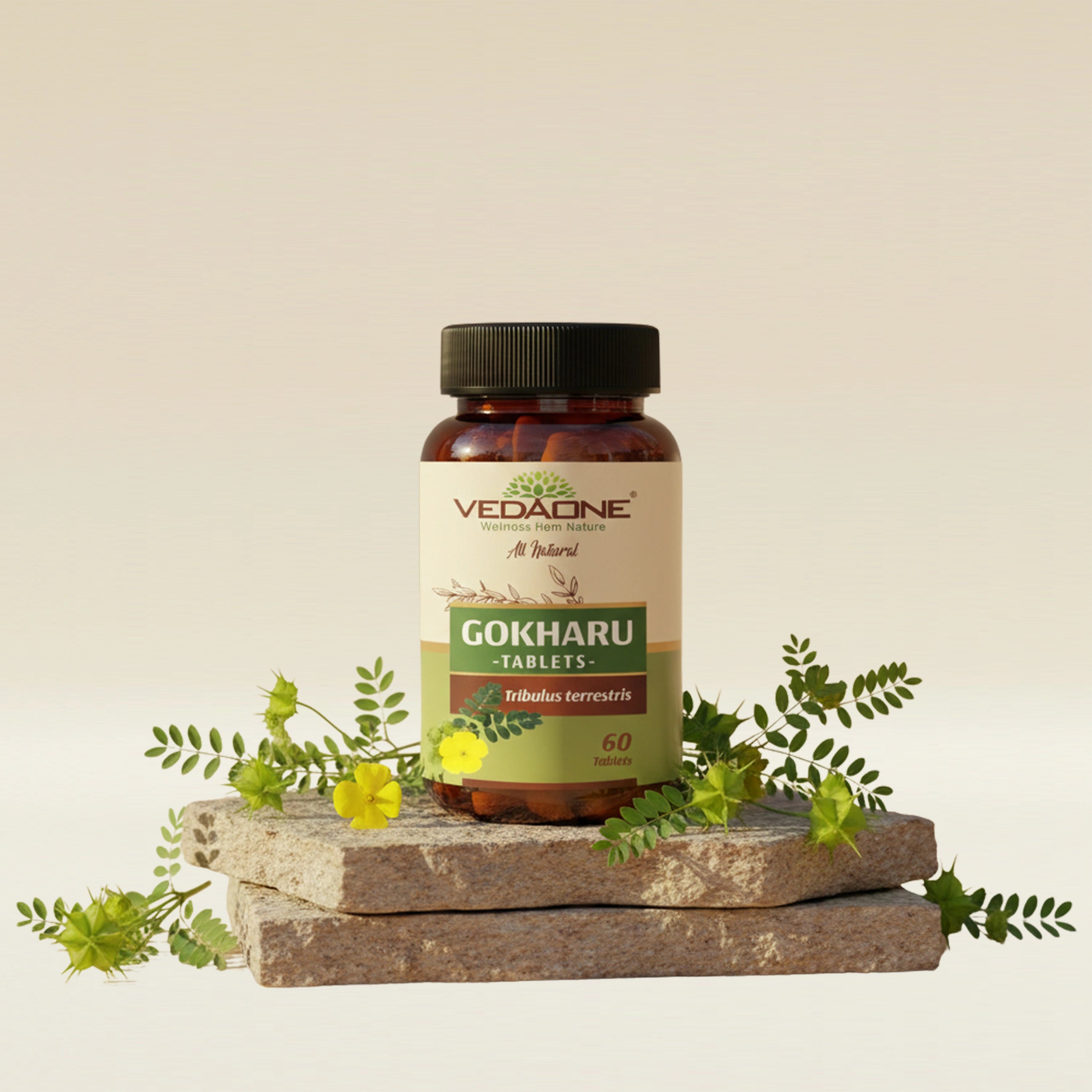 Vedaone Gokhru Tablets 750mg – Natural Support for Kidney Health, Stamina & Vitality