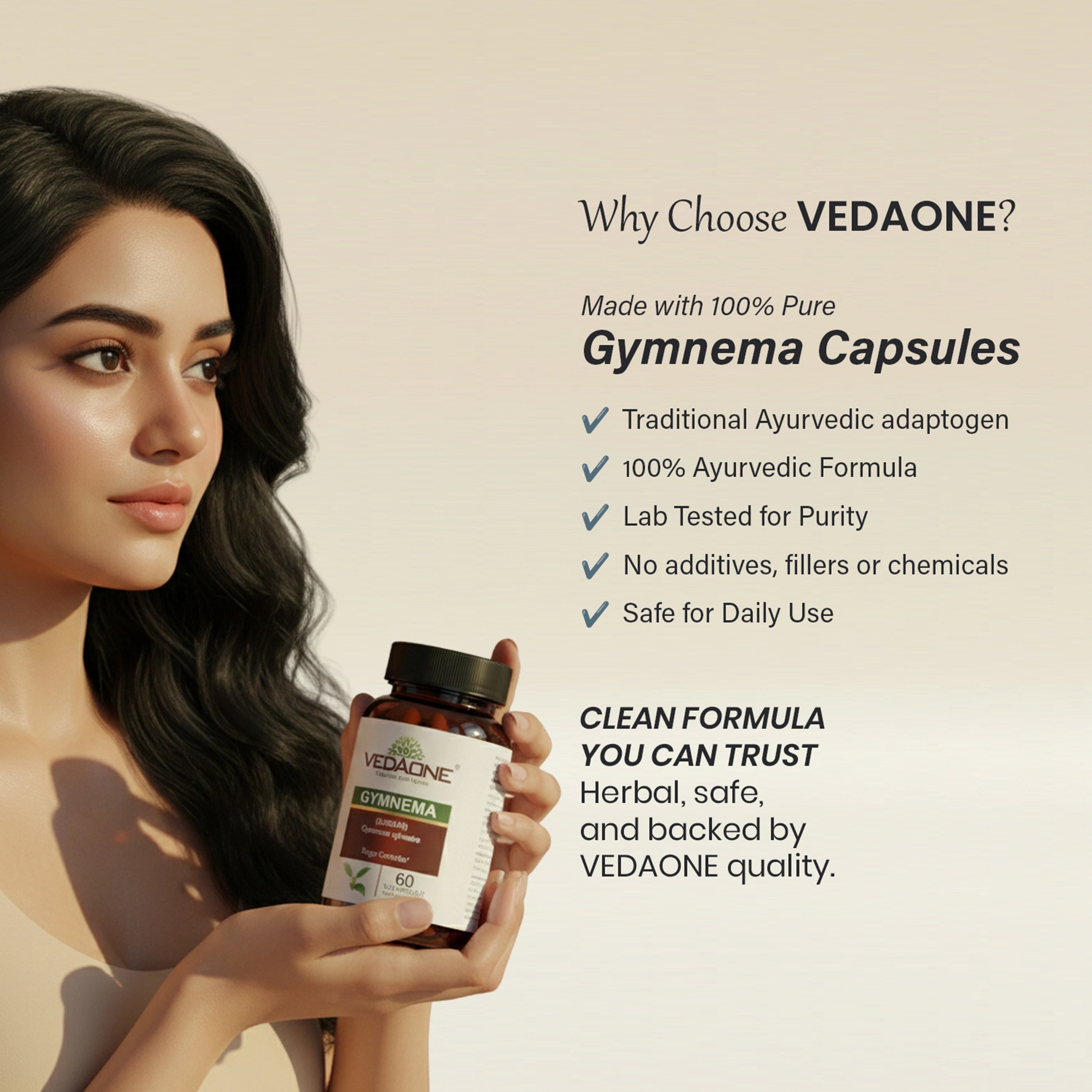 Vedaone Gymnema Capsules 60 Capsules | Gymnema sylvestre for Sugar Balance & Metabolic Wellness