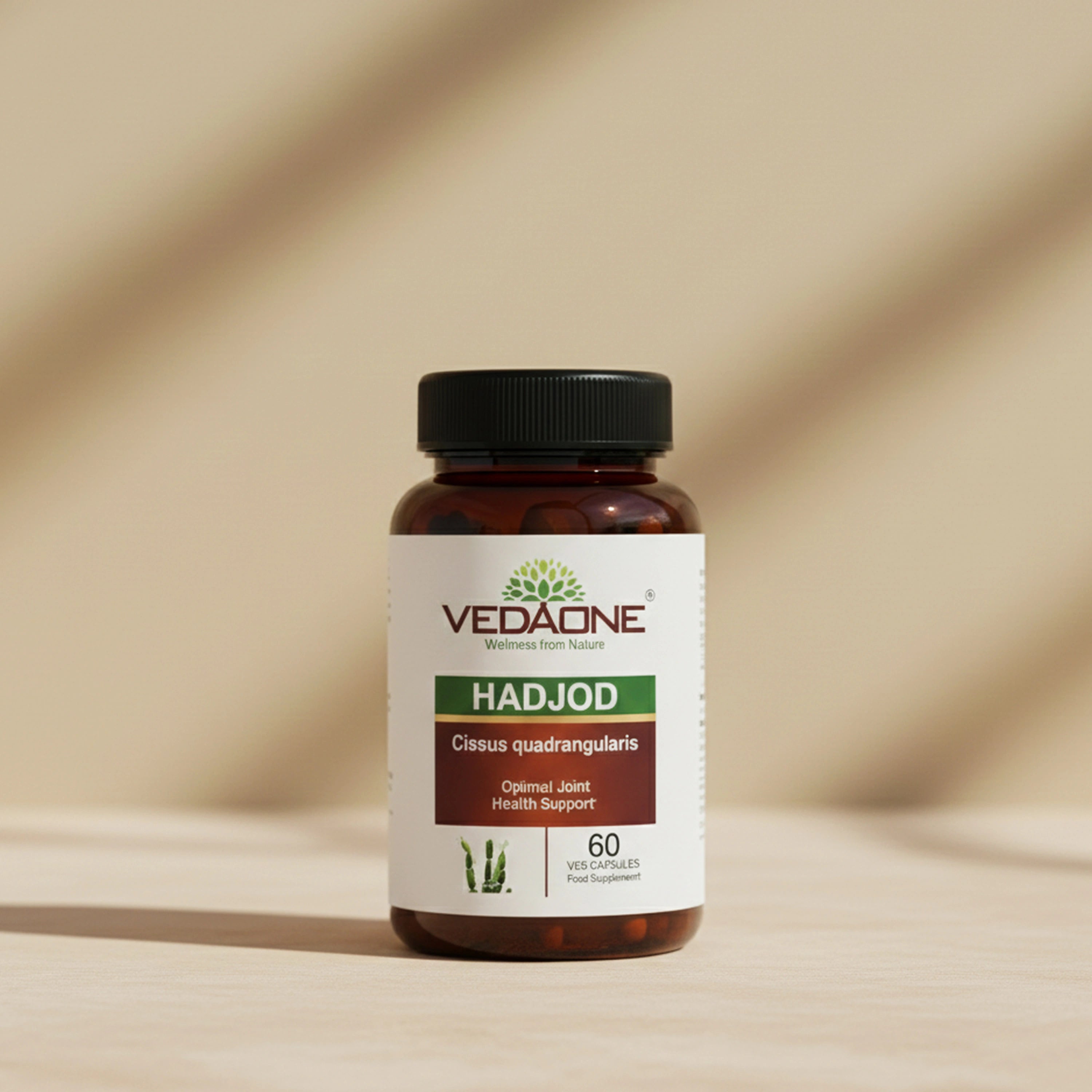 Vedaone Hadjod Capsules 60 Capsules | Cissus quadrangularis for Bone, Joint & Musculoskeletal Support