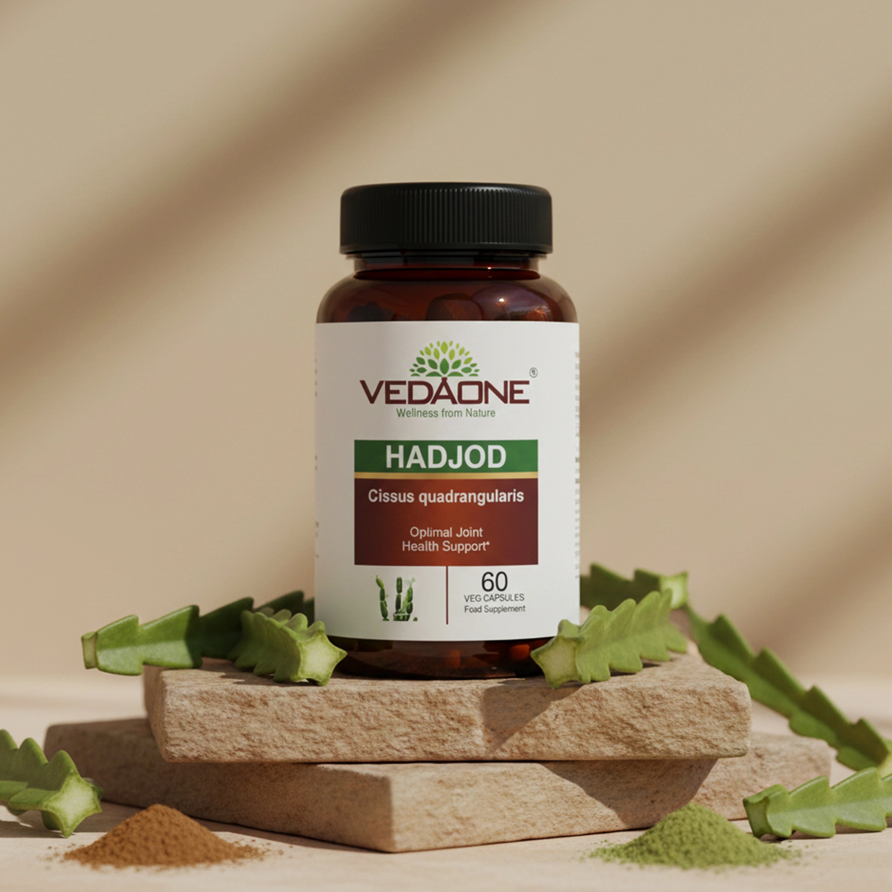 Vedaone Hadjod Capsules 60 Capsules | Cissus quadrangularis for Bone, Joint & Musculoskeletal Support