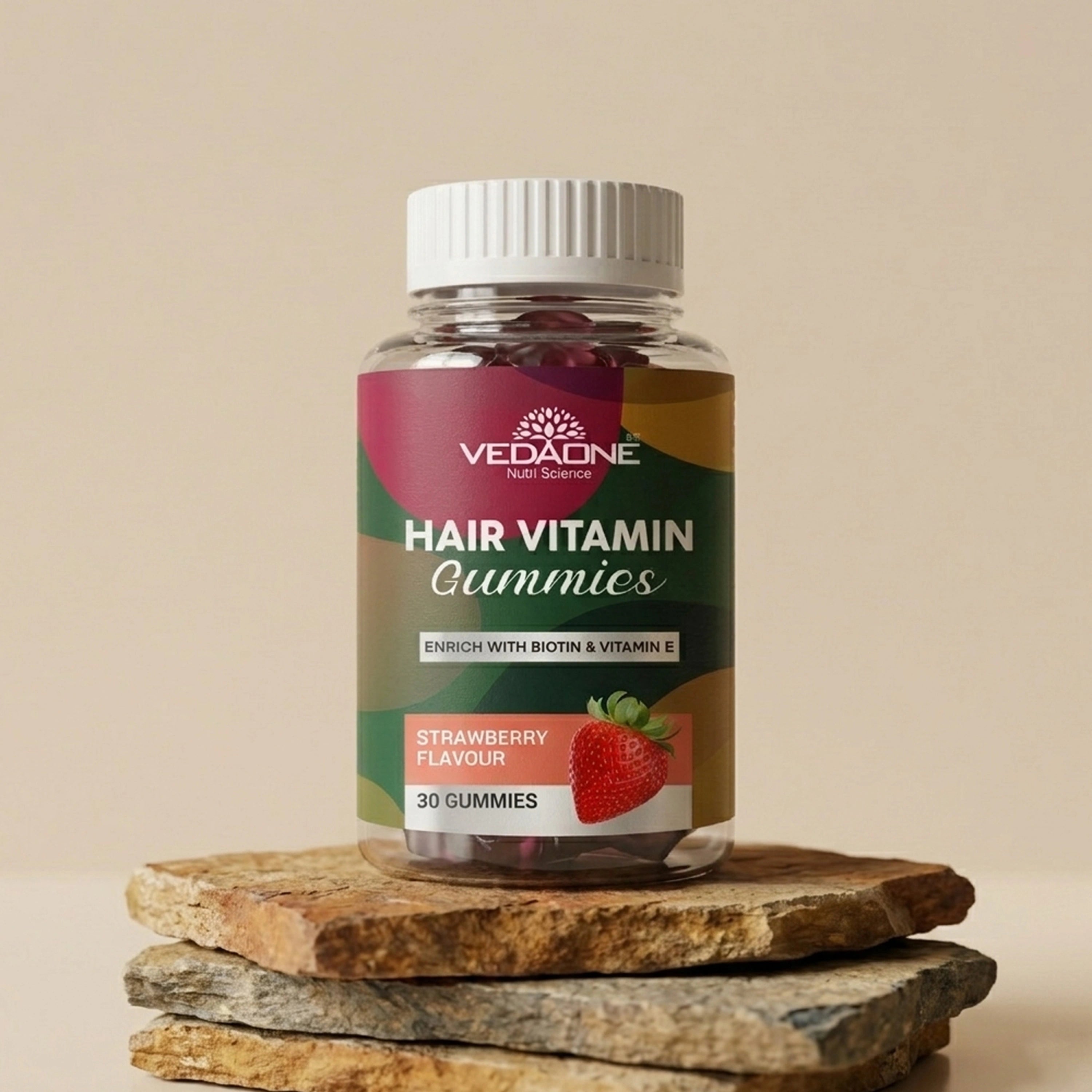 Vedaone Hair Vitamin Gummies – 30 Gummies | Hair Growth, Strength & Shine Support