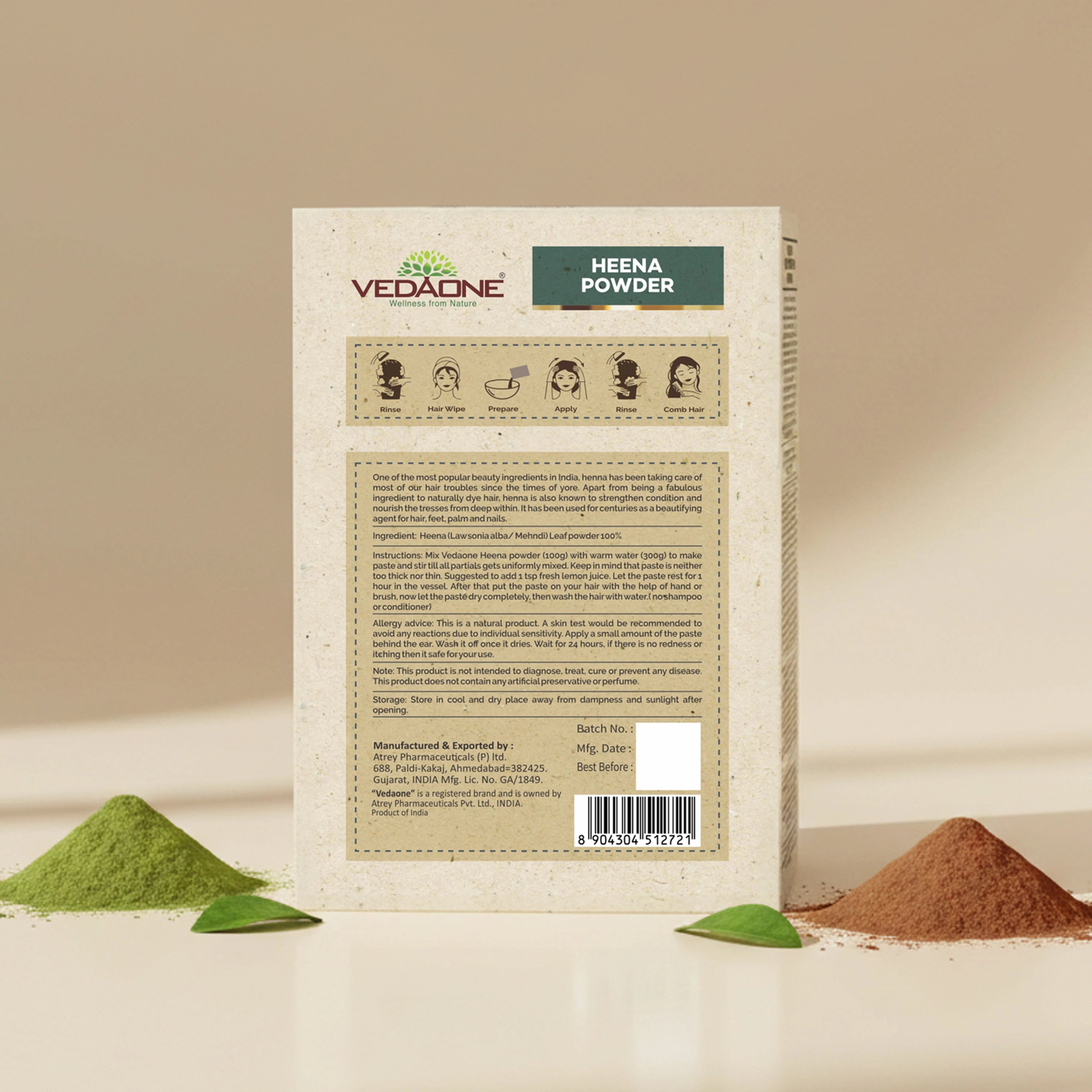Vedaone Heena Powder Hair Pack – 100 g | Natural Conditioning & Hair Care Support