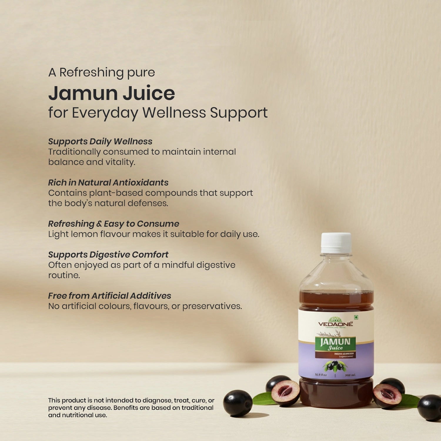 Vedaone Jamun Juice – 500 ml Herbal Juice with Jamun for Daily Wellness Support