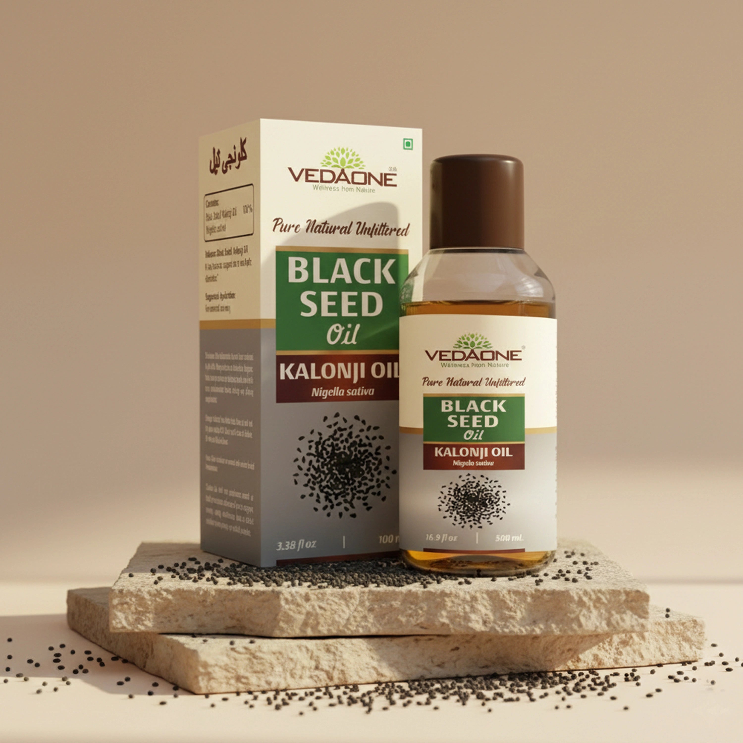 Vedaone Black Seed Oil (Kalonji Oil) 100 ml | Cold-Pressed Nigella sativa for Daily Wellness