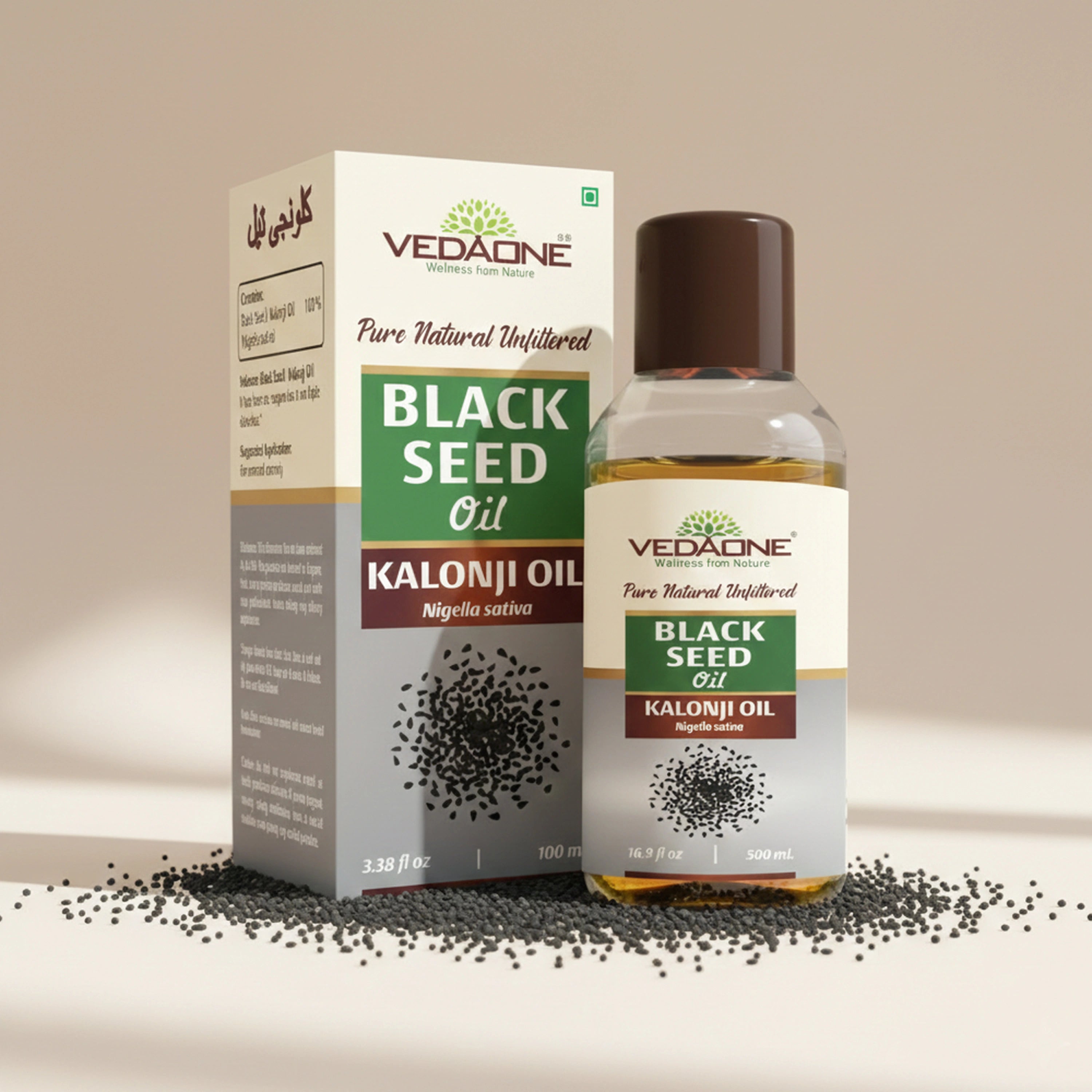 Vedaone Black Seed Oil (Kalonji Oil) 100 ml | Cold-Pressed Nigella sativa for Daily Wellness