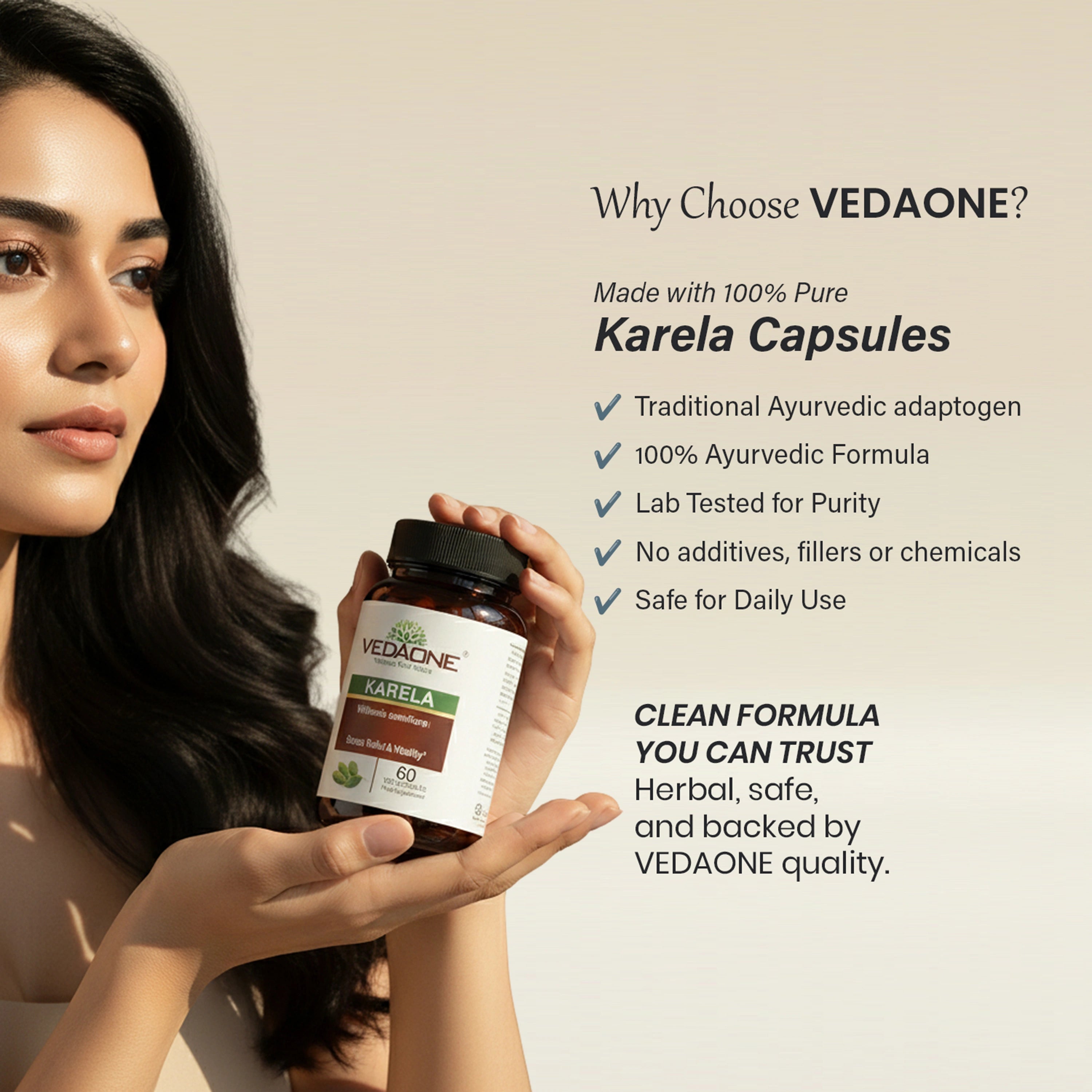 Vedaone Karela Capsules 60 Capsules | Bitter Melon (Momordica charantia) for Metabolic & Blood Sugar Support