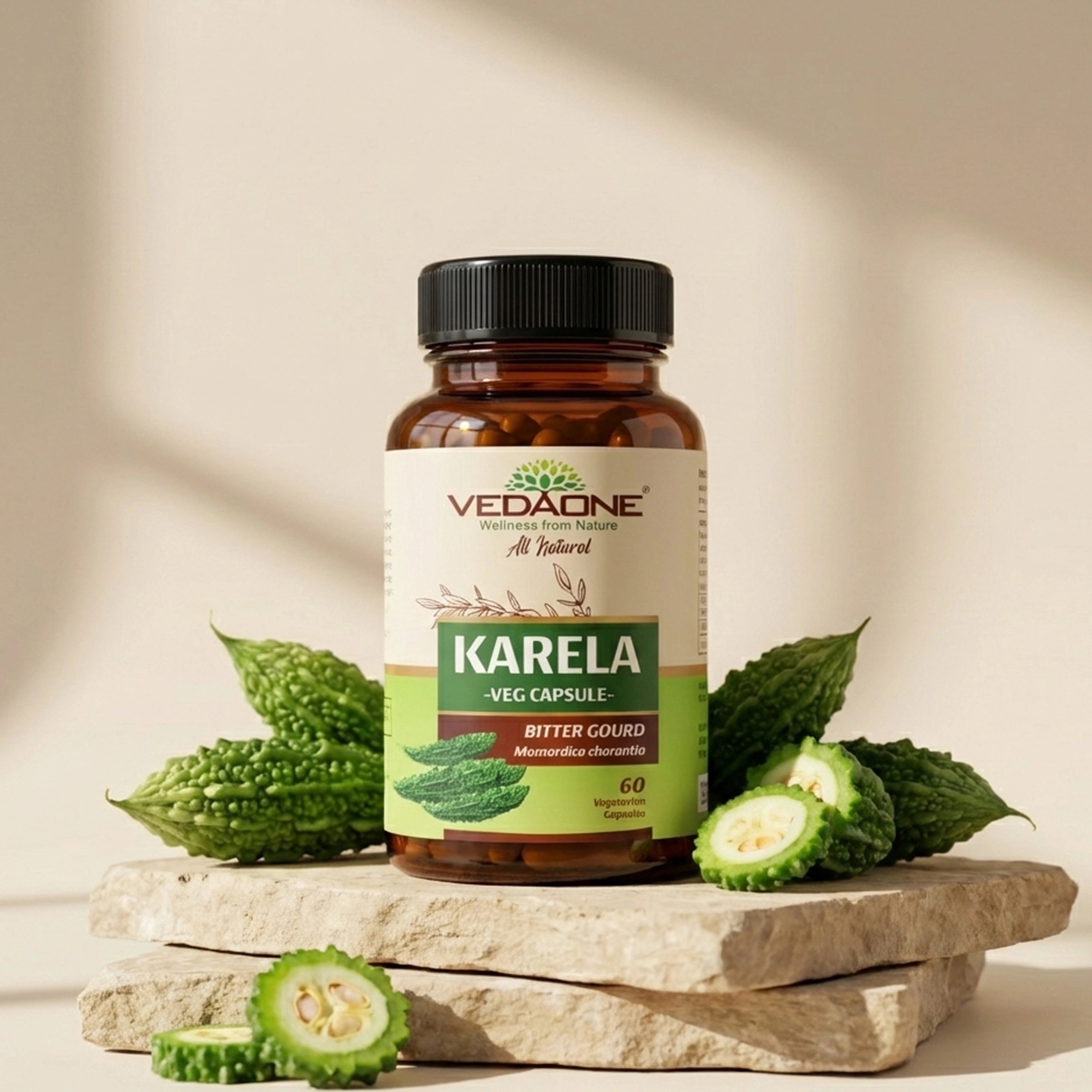 Vedaone Karela Capsules 60 Capsules – Herbal Bitter Melon (Karela) Supplement for Metabolic & Wellness Support