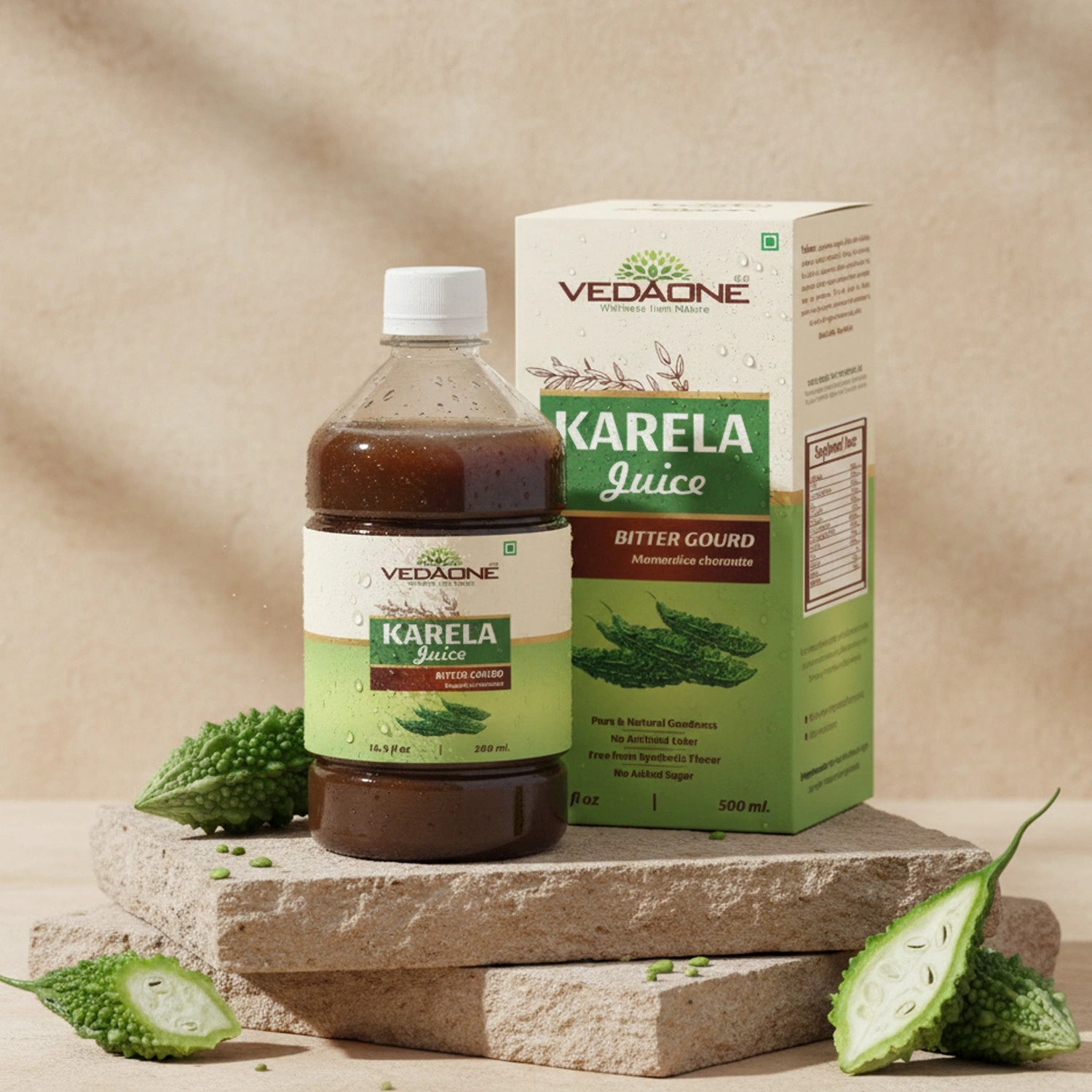 Vedaone Karela Juice – 500 ml  | Herbal Vegetable Juice with Karela for Daily Wellness Support