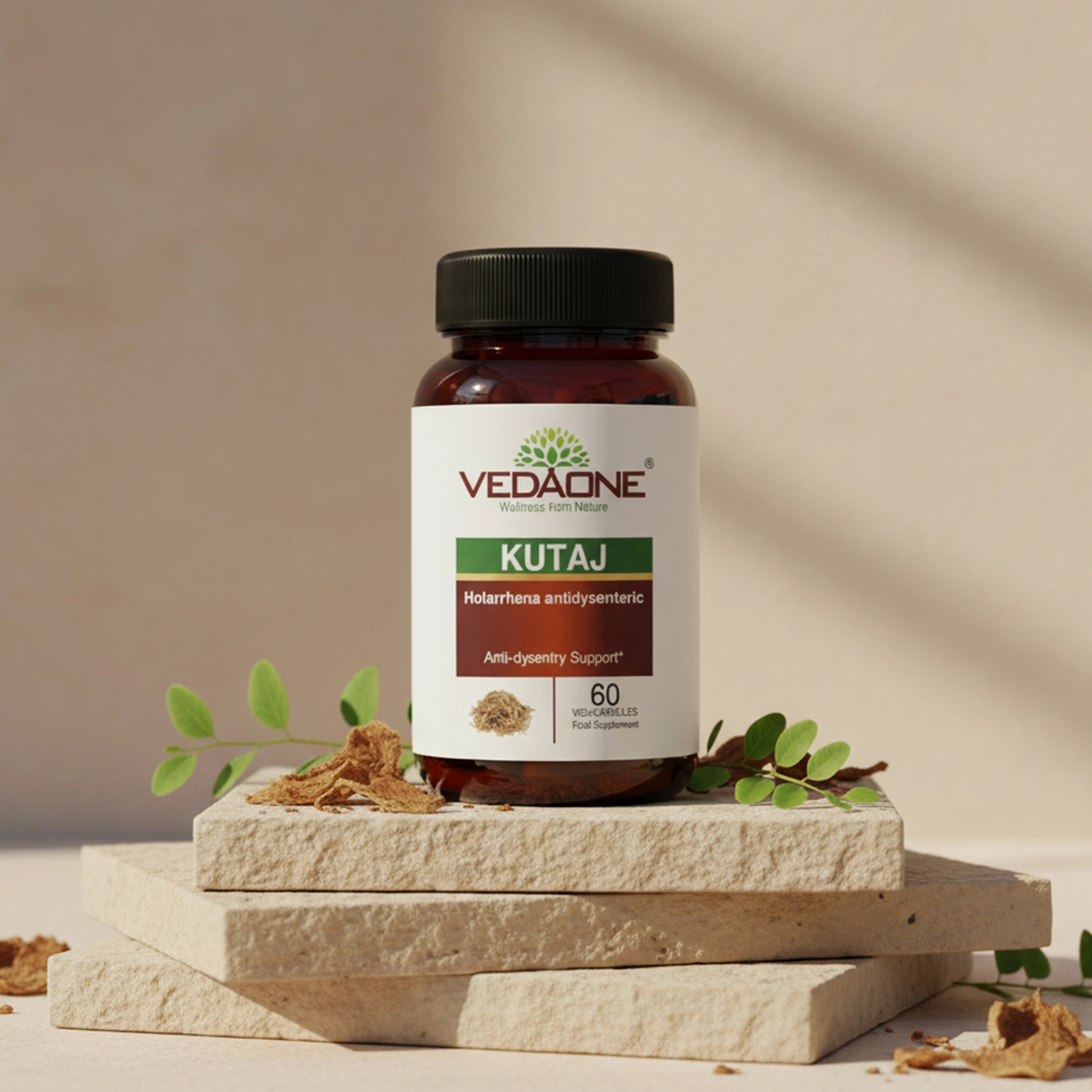 Vedaone Kutaj Capsules 60 Capsules | Kutaj (Holarrhena antidysenterica) for Digestive & Intestinal Wellness Support