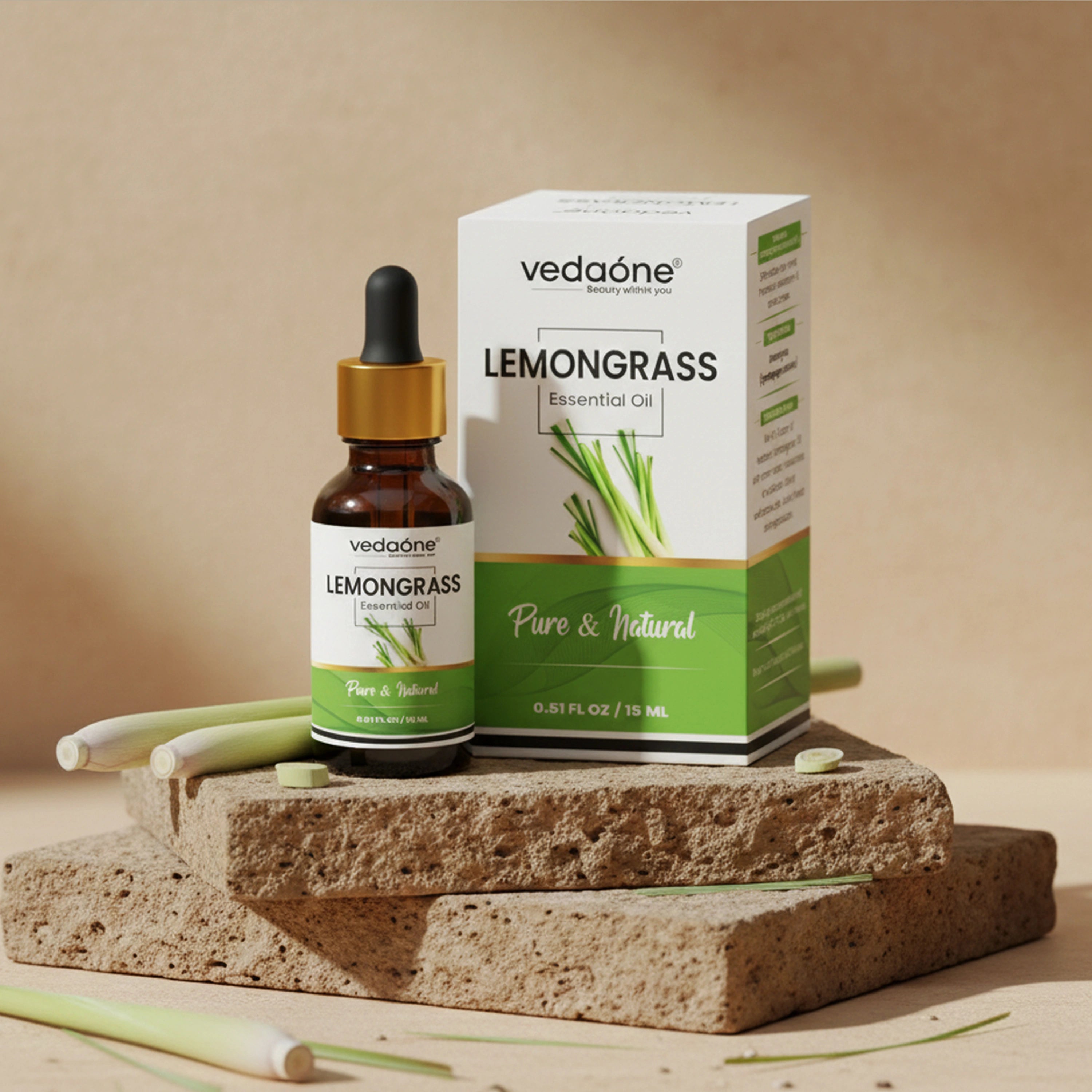 Vedaone Lemongrass Essential Oil 15 ml | Pure Botanical Aromatherapy Oil